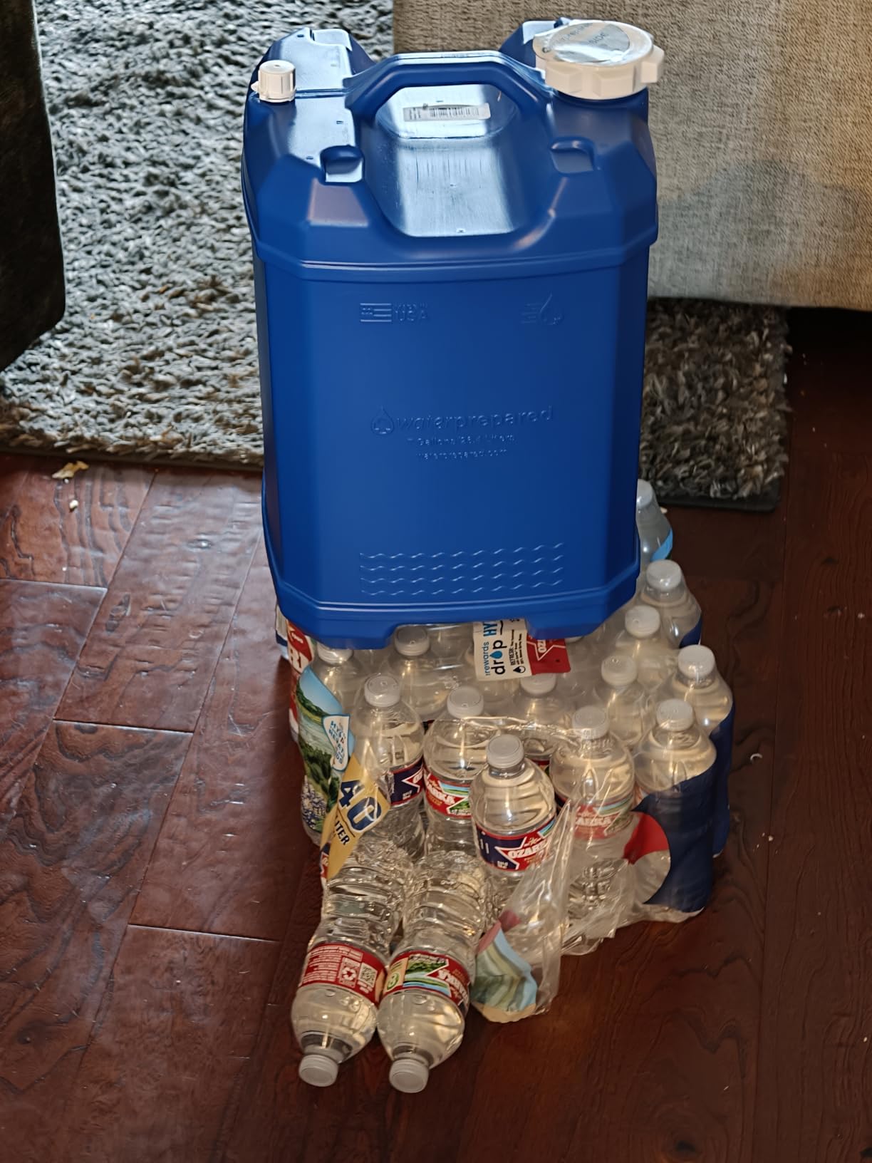 WaterPrepared ReadyJug 7 Gallon Portable Emergency Water Tank, Blue | Stackable Drinking Water Jug with Built-in Dispenser Spigot - Storage Container for Camping, Survival, Sports & Travel customer photo 1