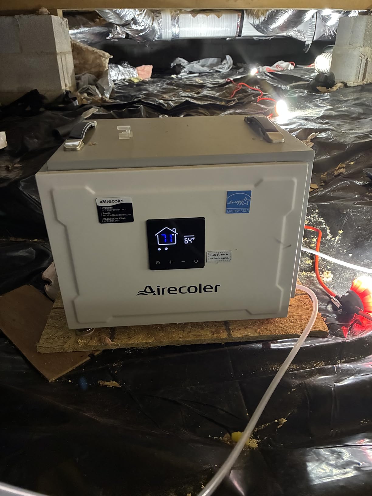 70 Pints Energy Star Commercial Dehumidifier with Pump, Portable Crawl Space Dehumidifiers for Basement and Home, Built-in Remote Control, Auto Defrost | Airecoler Stellar SP10 customer photo 1