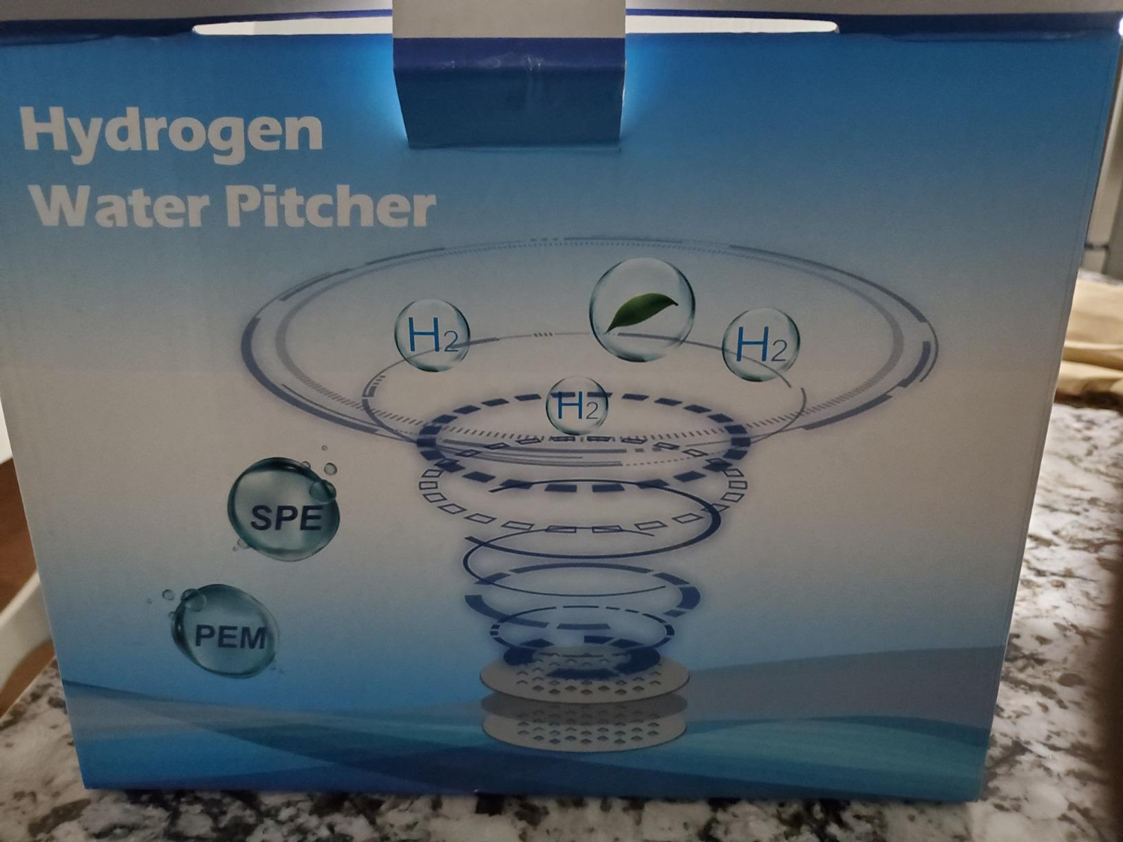 Hydrogen Alkaline Water Pitcher Bottle Machine Hydrogen Water Generator Maker Ionizer Hydrogen Water System Jug Dispenser with LED Display and Smart Touch Operation 2500ML (Navy Blue) customer photo 2