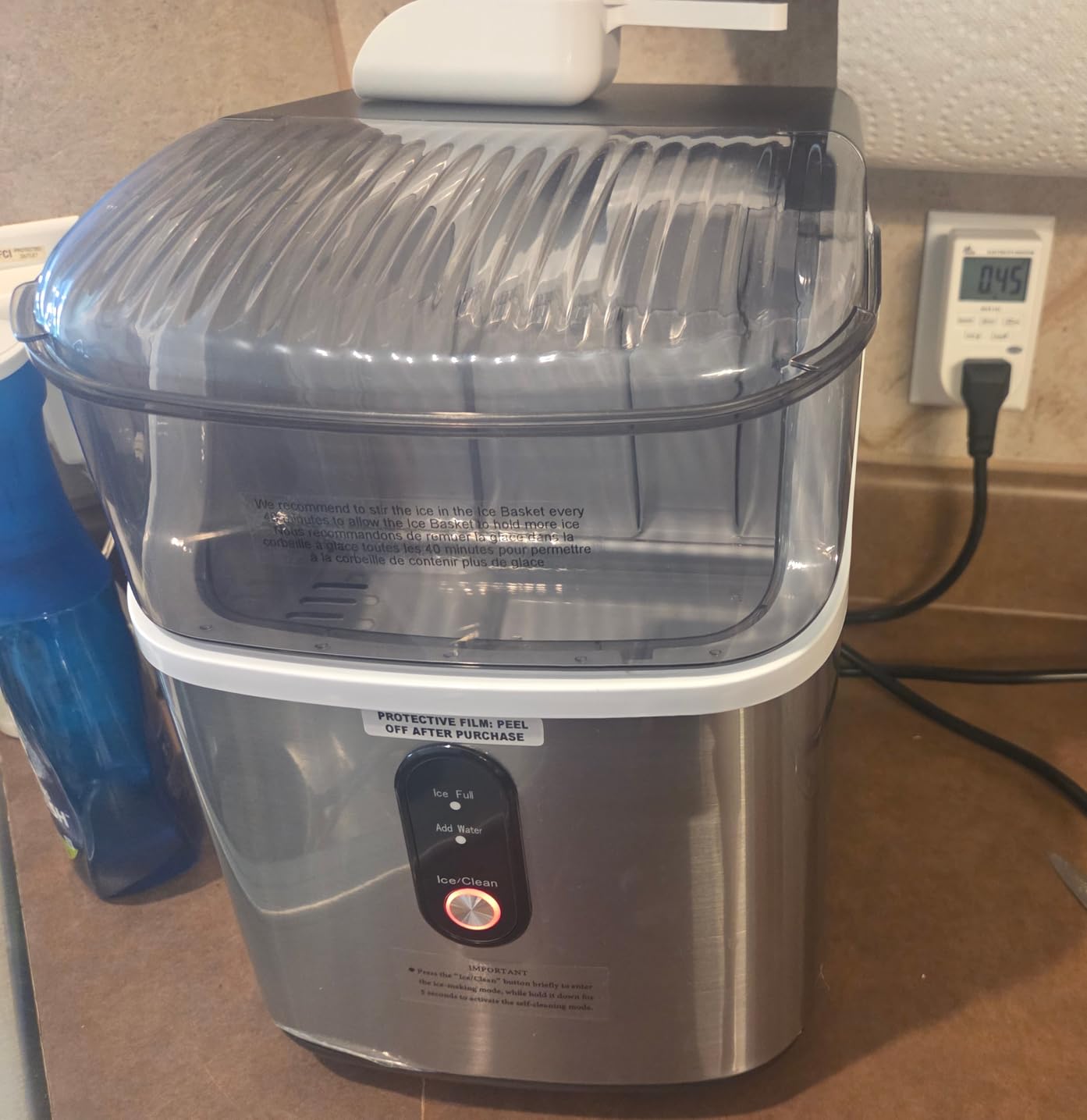 Antarctic Star Nugget Ice Makers Countertop, Pebble Ice Machine with Chewable Pellet Ice, 35Lbs/24H, Self-Cleaning, Sonic Ice, One-Click Operation, for Kitchen,Party Stainless Steel Silver customer photo 2