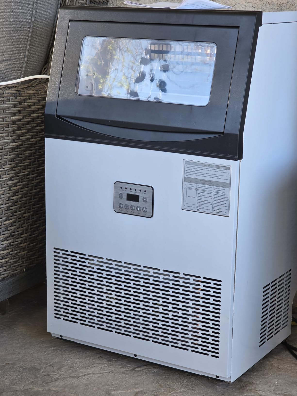 Manastin Commercial Ice Maker, 120lbs/24H Large Ice Machine, 33lbs Storage Capacity, 50 Ice Cubes/15 Mins, Under Counter Ice Maker with Water Filter, Self-Cleaning, Timer, for Home & Bar customer photo 1