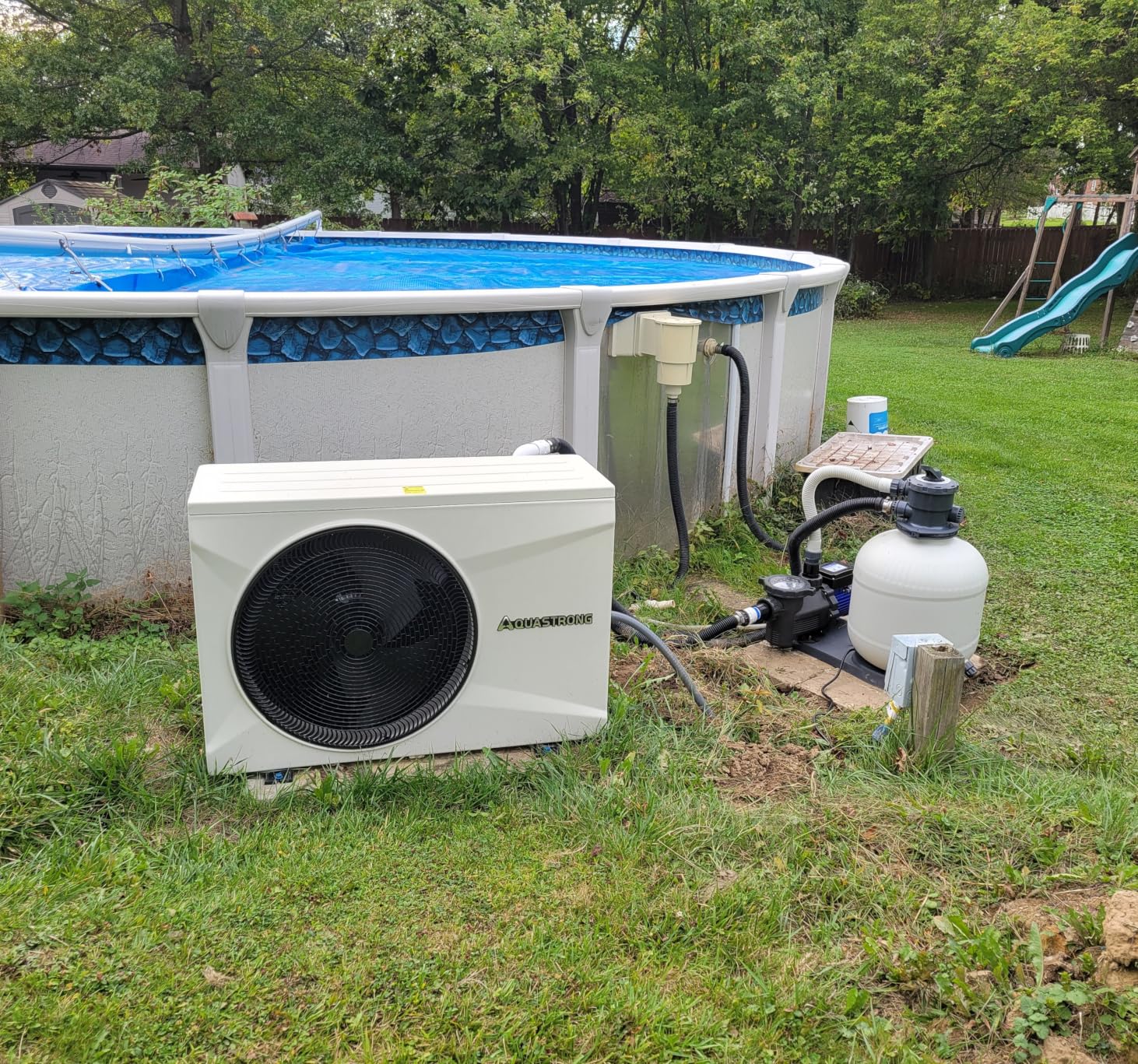 AQUASTRONG Swimming Pool Heat Pump, High Energy Efficient Pool Heater for Above Ground and Inground Pool, Heating and Cooling Pool Heater, for 6500 Gallons customer photo 1