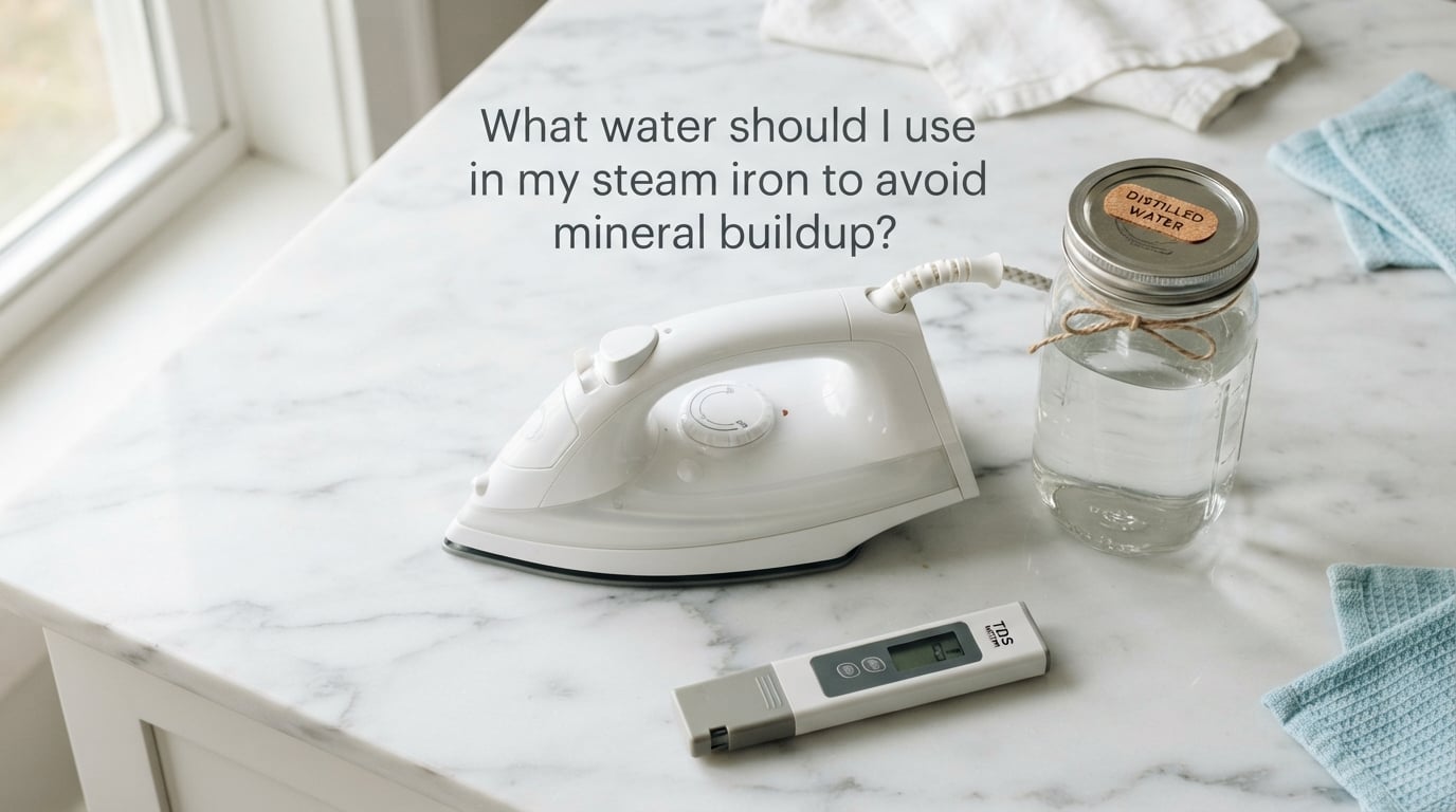 What water should I use in my steam iron to avoid mineral buildup?