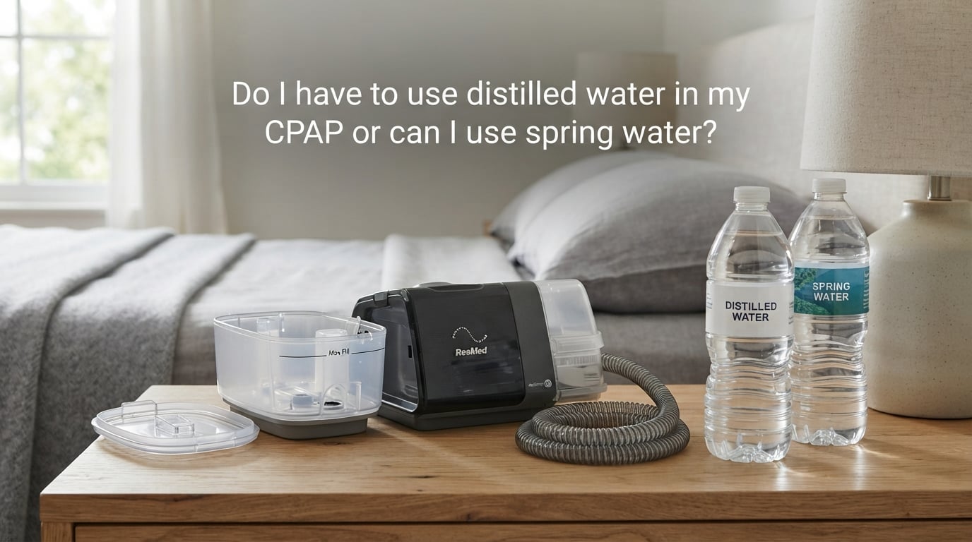 Do I have to use distilled water in my CPAP or can I use spring water?