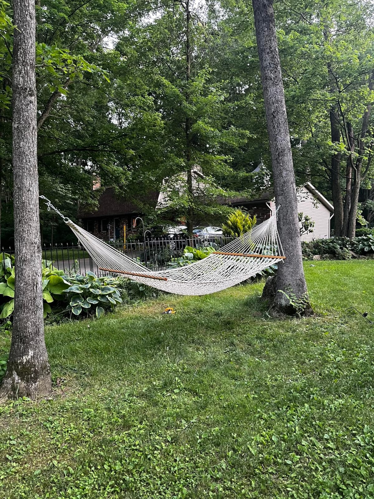 Original Pawleys Island Large Oatmeal DuraCord Rope Hammock - 13 ft. x 55 in., 2-Person, 450 lb Capacity, Oak Spreader Bar, Zinc-Plated Hardware, Handcrafted in the USA customer photo 2