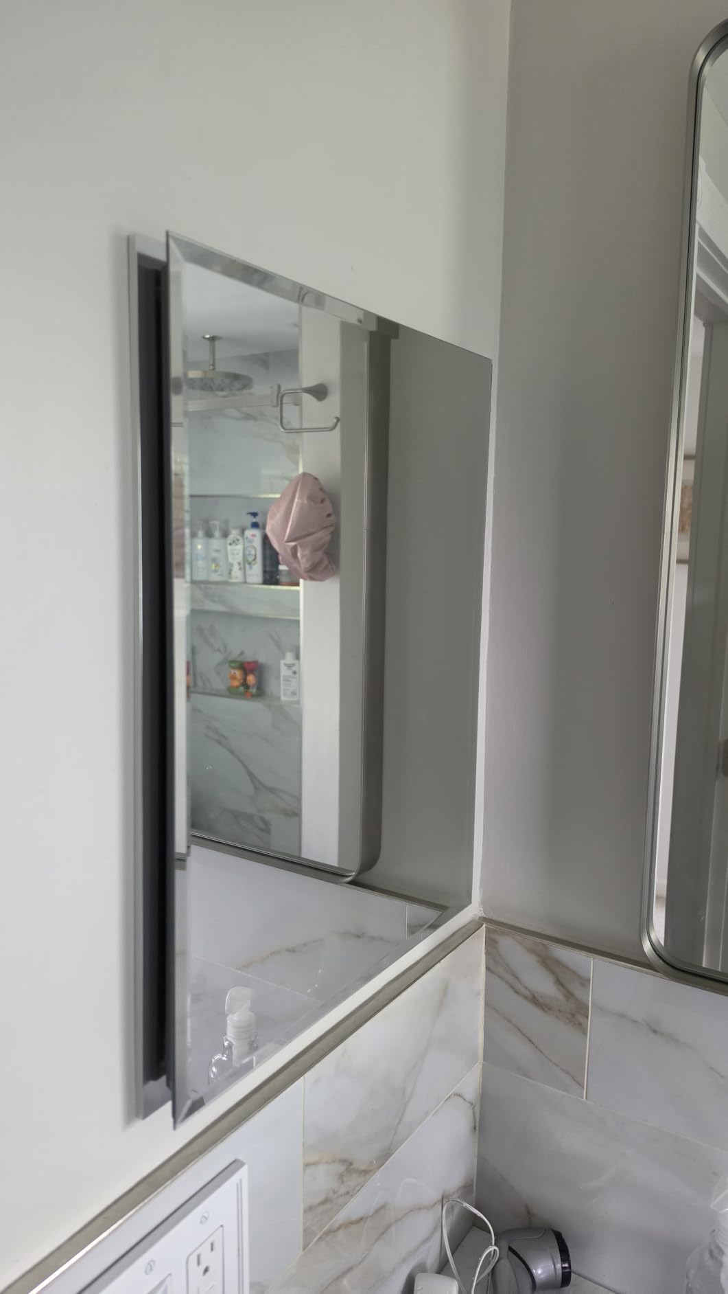 Kohler Frameless Bathroom Mirror Medicine Cabinet, 16 in x 20 in | CB-CLR1620FS, Single Door, Rectangular Beveled Edge Frame, Adjustable Shelves for Storage customer photo 1