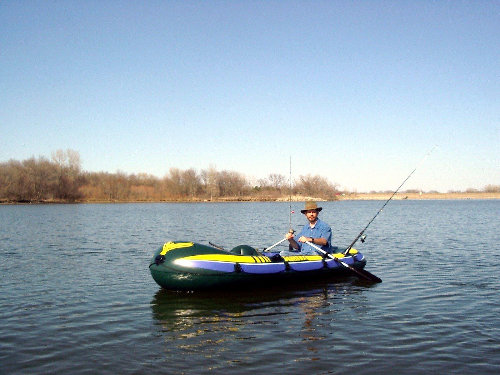 INTEX 68347EP Seahawk 2 Inflatable Boat Set: Includes Deluxe 48in Boat Oars and High-Output Pump - SuperStrong PVC - Fishing Rod Holders - 2-Person - 520lb Weight Capacity customer photo 1