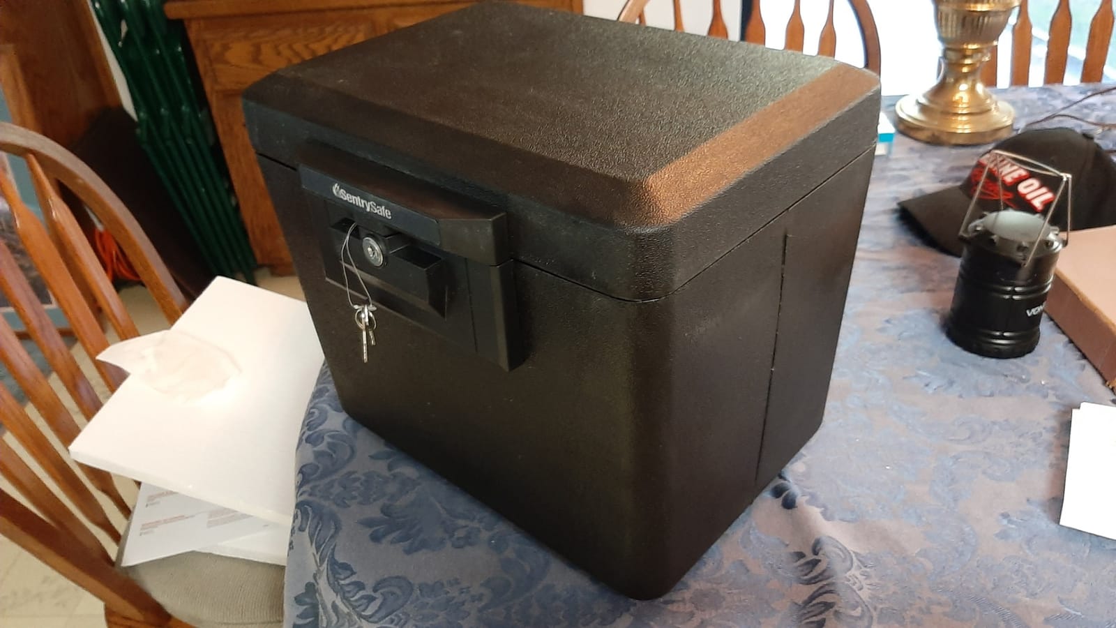 SentrySafe Black Fireproof Document Box with Key Lock, Safe Secures Files and Documents for Home or Office, 0.61 Cubic Feet, 13.6 x 15.3 x 12.1 inches, 1170 | Fire Resistant Document Box With Key Lock Security customer photo 2