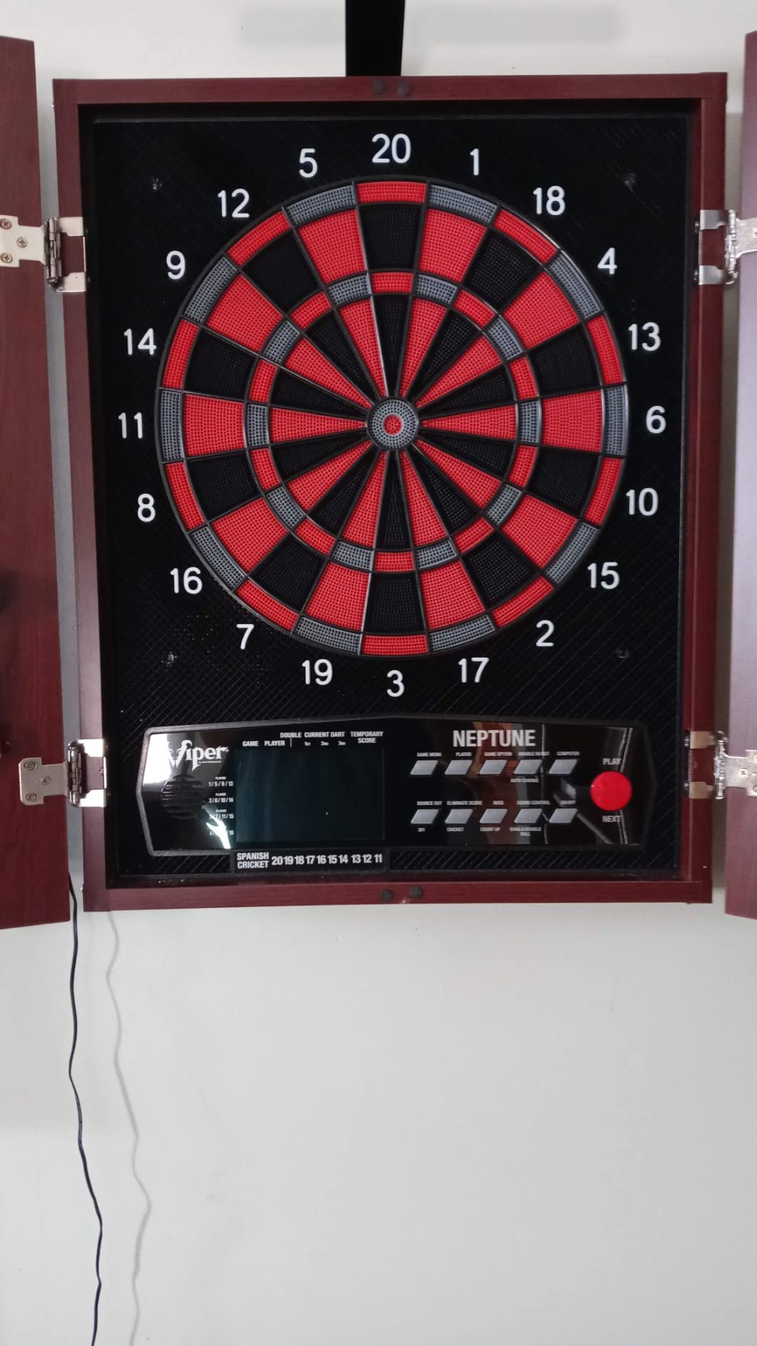 Viper by GLD Products Neptune Electronic Soft Tip Dart Board with Cabinet | 15.5 Inch Regulation Target Face, 57 Games, 300 Options, 1-16 Players, Built-In Dart Storage, Backlit Display, For Adults customer photo 1