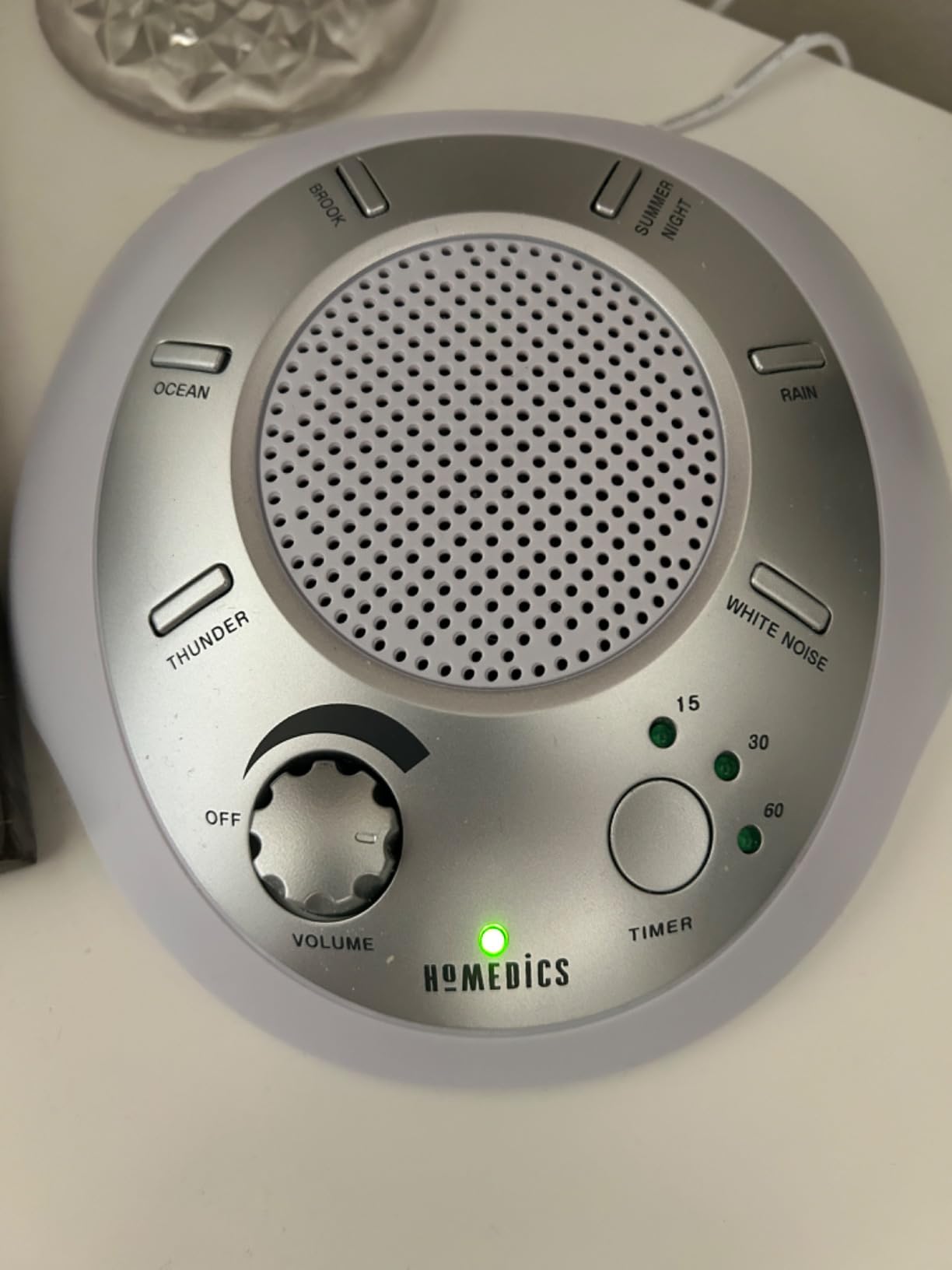 Marpac SoundSleep White Noise Sound Machine, Silver | Small Travel Size with 6 Relaxing Nature Sounds, Portable Therapy for Home, Office, Nursery, Auto-Off Timer customer photo 1