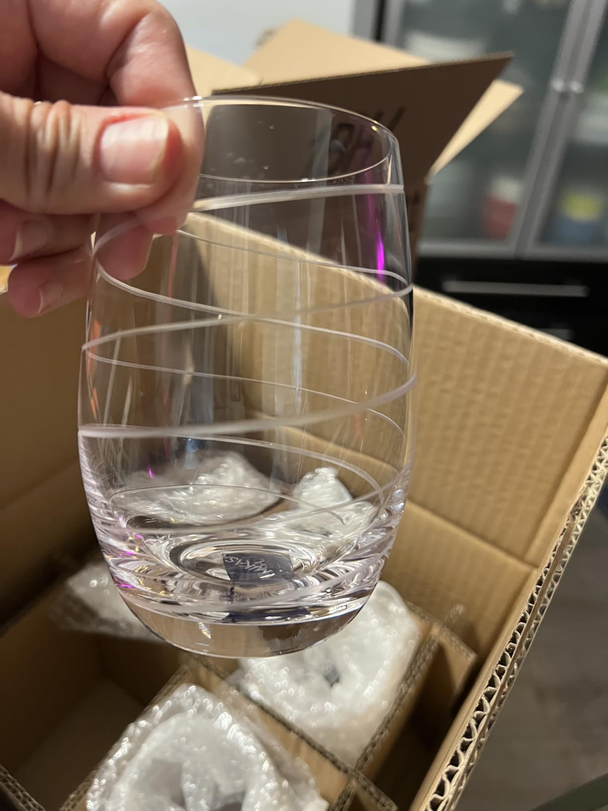 Mikasa Cheers Stemless Wine Glasses, Set of 4, 17-Ounce Clear Glasses, Durable and Elegant, Perfect for Red or White Wine, Dishwasher Safe customer photo 2