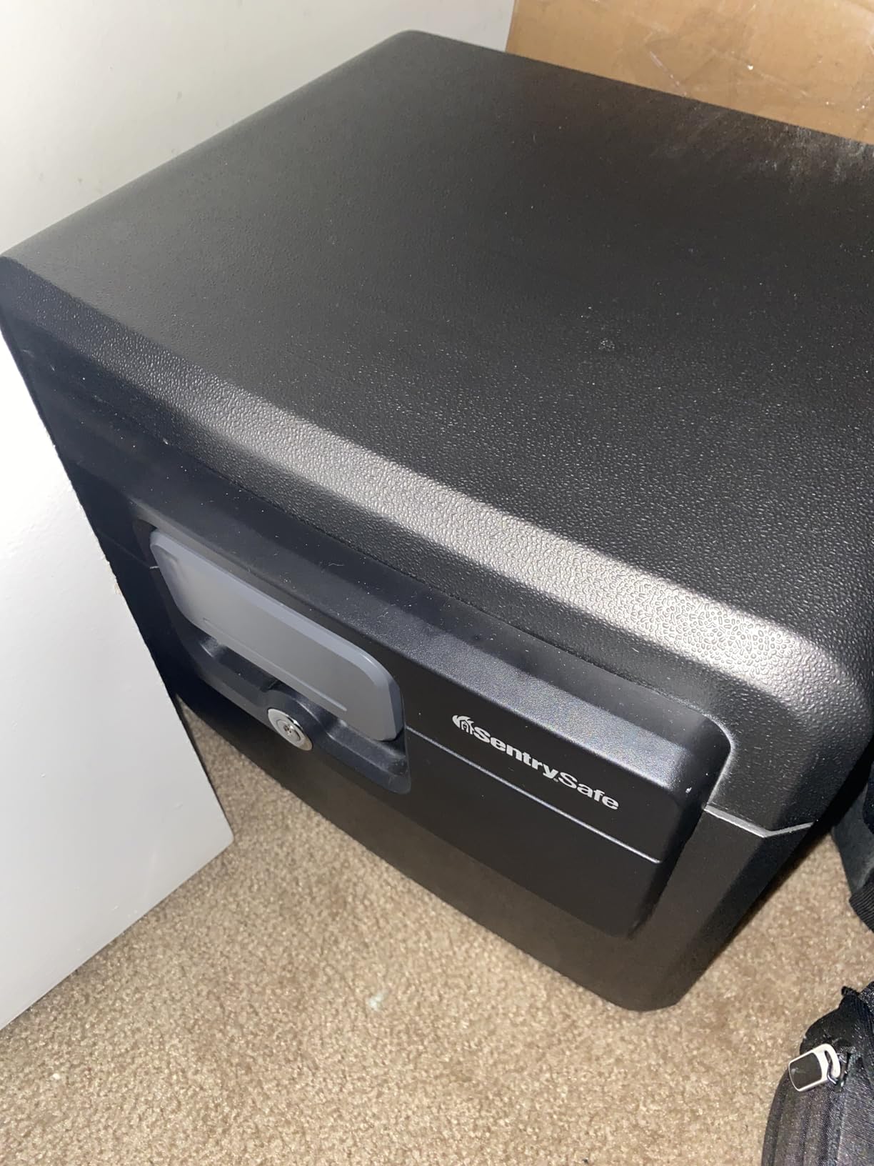 SentrySafe Black Fireproof and Waterproof Safe, File Folder and Document Box with Key Lock, 14.3 x 15.5 x 13.5 inches, HD4100 | UL Classified Fire and Water Resistant 0.65 Cu Ft File Box, Key Lock Protection, Organizes Hanging Folders, Documents customer photo 1