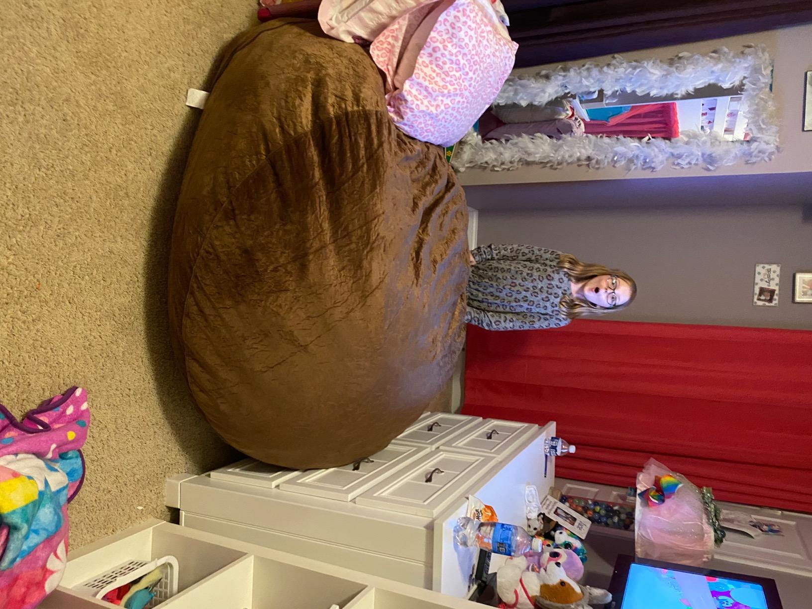 Sofa Sack Bean Bag Chair - Plush, Ultra Soft - Memory Foam Bean Bag Chair with Microsuede Cover, 5 Feet, Charcoal customer photo 2