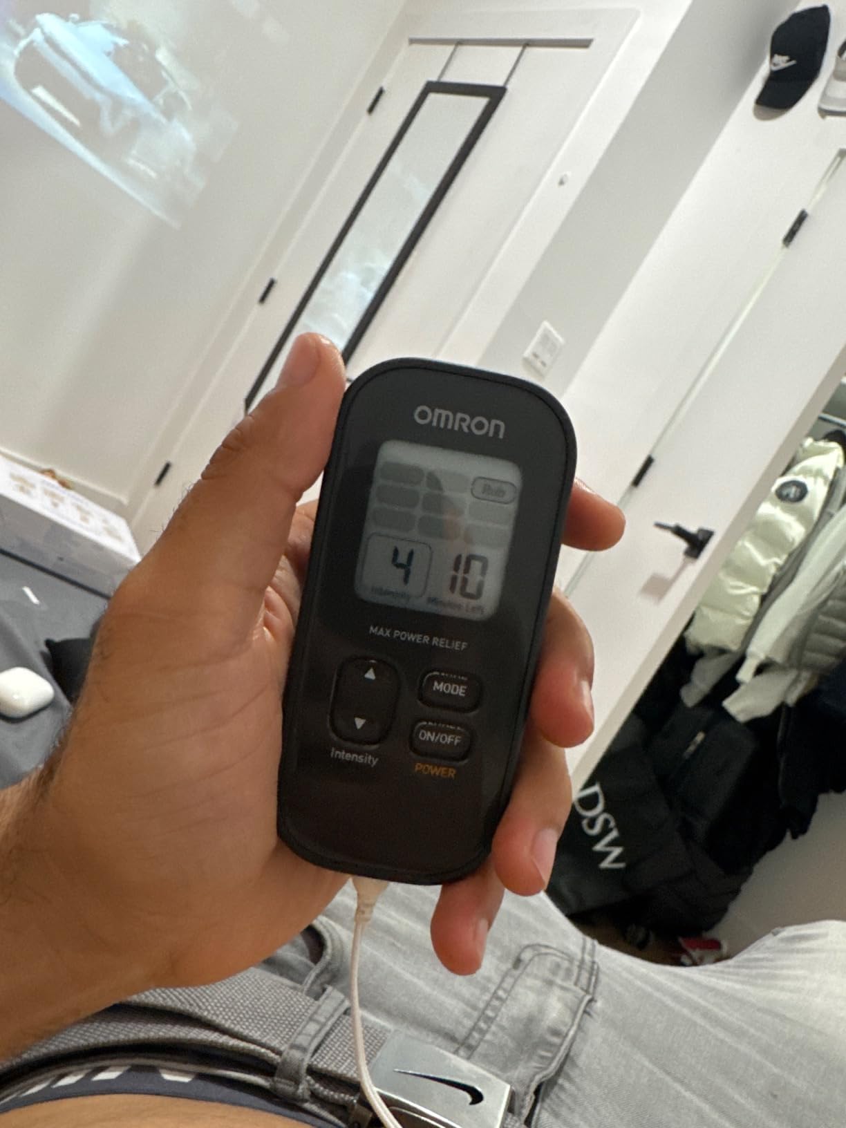 Omron Max Power Relief TENS Unit Muscle Stimulator for Drug-Free Pain Relief - Portable Electric Massager for Muscles and Joints - Includes 2 Reusable TENS Unit Pads customer photo 1