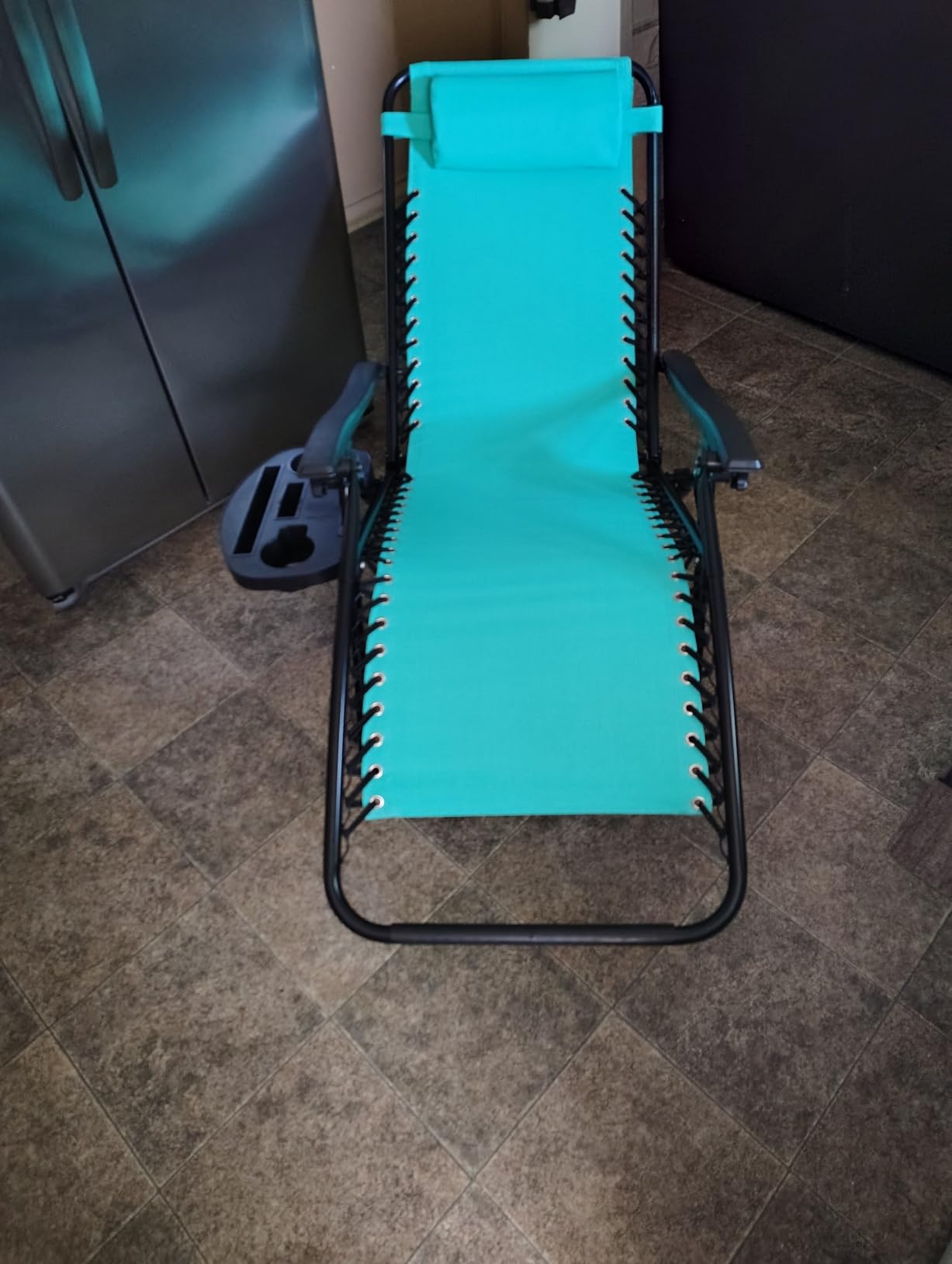 Best Choice Products Set of 2 Adjustable Steel Mesh Zero Gravity Lounge Chair Recliners w/Pillows and Cup Holder Trays - Beige customer photo 2