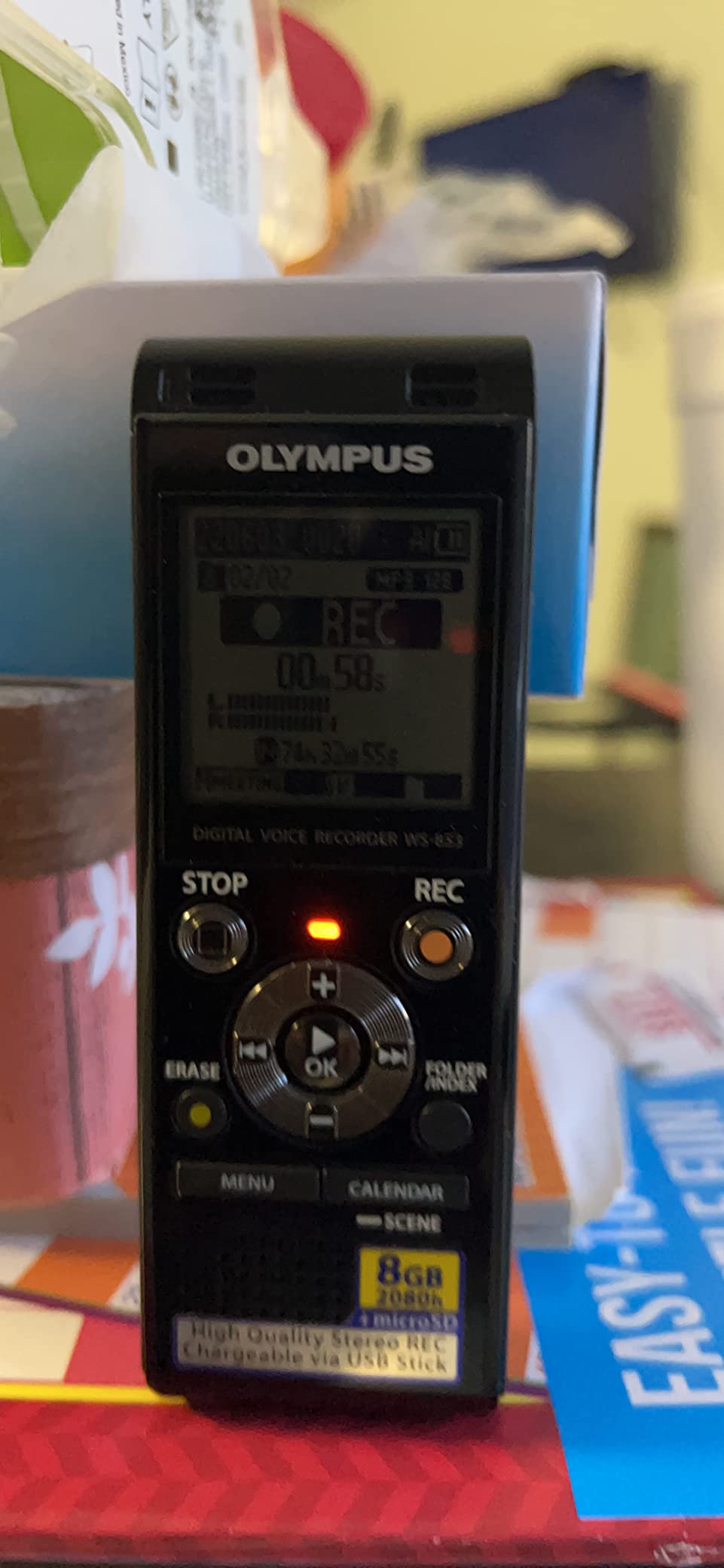 Olympus WS-853 Black Voice Recorder with True Stereo mic, 8GB, 110 Hours Battery Life, Voice Balance, Direct USB Connection, with MP3 File Format customer photo 1