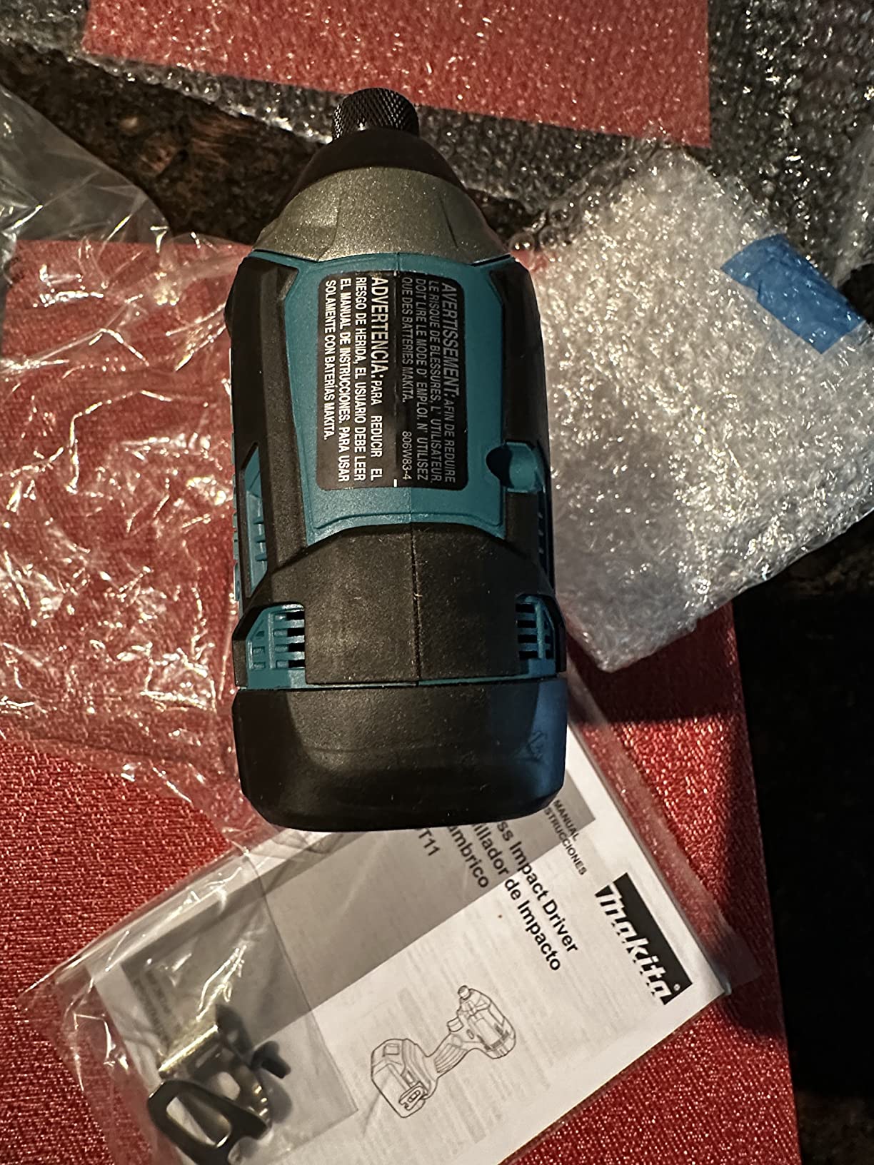 Makita XDT11Z 18V LXT Lithium-Ion Cordless Impact Driver, Tool Only | Variable Speed | Built-In LED Light | Compact Design | 1/4