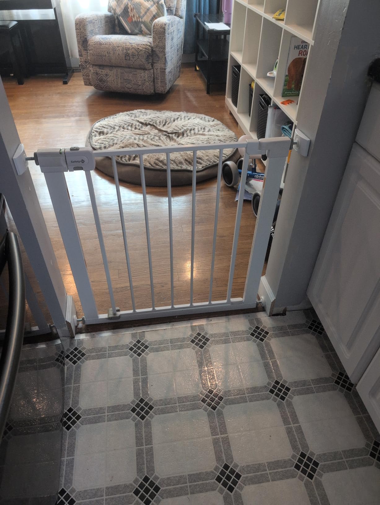 Safety 1st Easy Install Walk Thru Baby Gate for Doorway With Door, Dog Gates, Fits 29