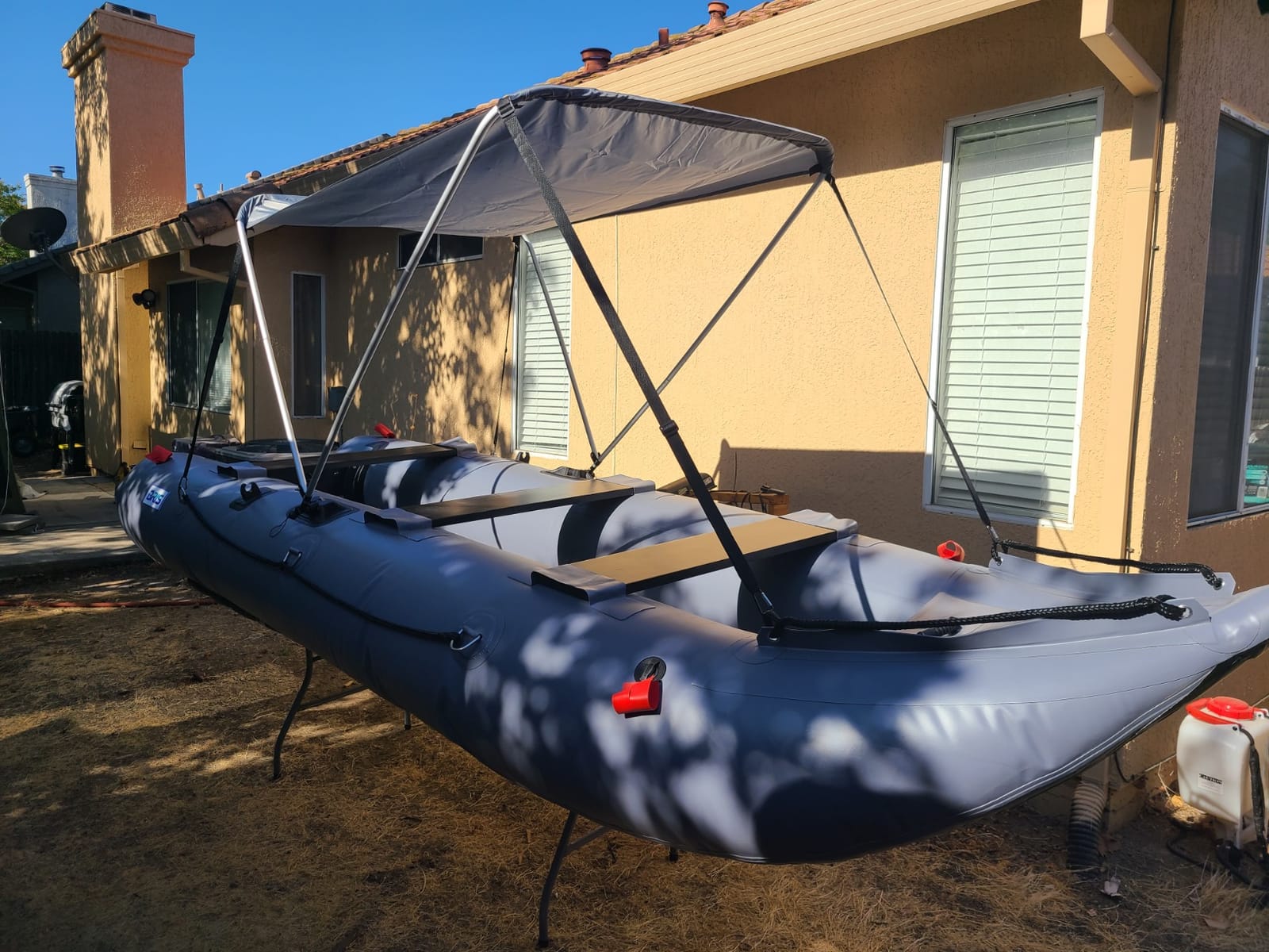 BRIS 14.1ft Inflatable Boat Inflatable Kayak 3 Person Kayak Canoe Fishing pontoon Boat customer photo 2