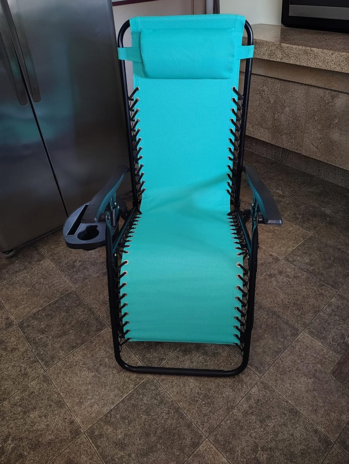Best Choice Products Set of 2 Adjustable Steel Mesh Zero Gravity Lounge Chair Recliners w/Pillows and Cup Holder Trays - Gray customer photo 2