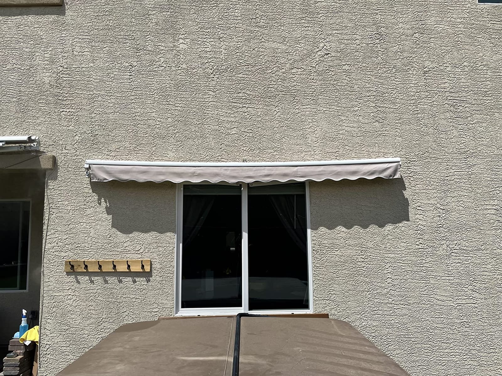 12'x10' Patio Awning Retractable, Fully Assembled Manual Commercial Grade - Quality 100% 280G Polyester Window Door Sunshade Shelter - Deck Canopy Balcony P100 Series (12'x10', Beige) customer photo 2