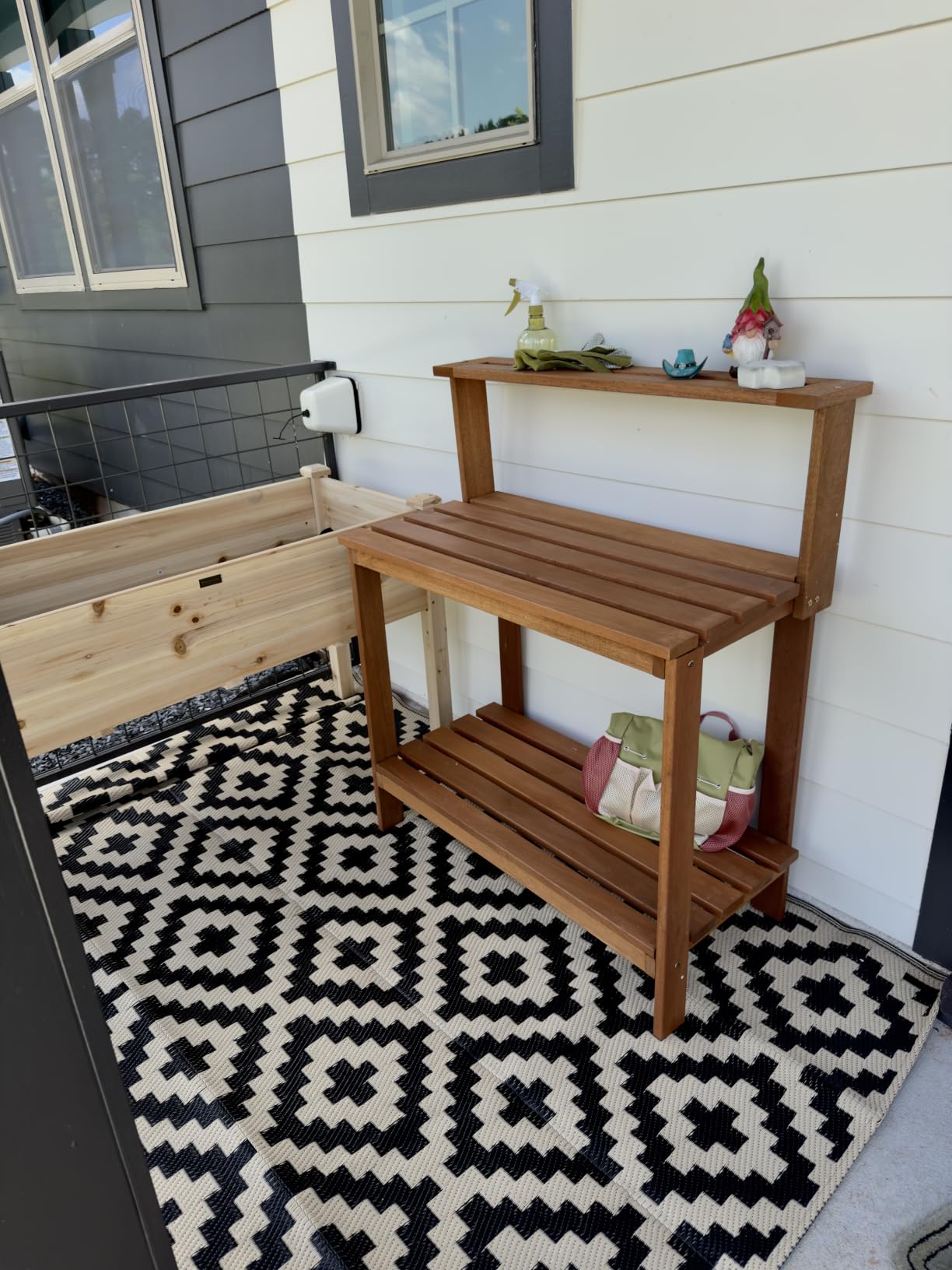Furinno FG17478 Tioman Outdoor Patio Furniture Hardwood Potting Bench, Natural customer photo 2