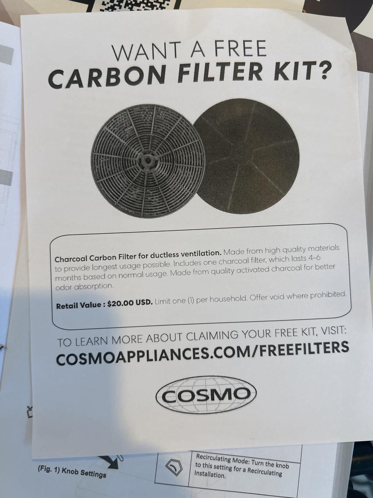COSMO COS-5MU30 30 in. Delta Collection Ducted Under Cabinet Range Hood, Button Controls, Reusable Filters, LED Lights, Stainless Steel customer photo 1