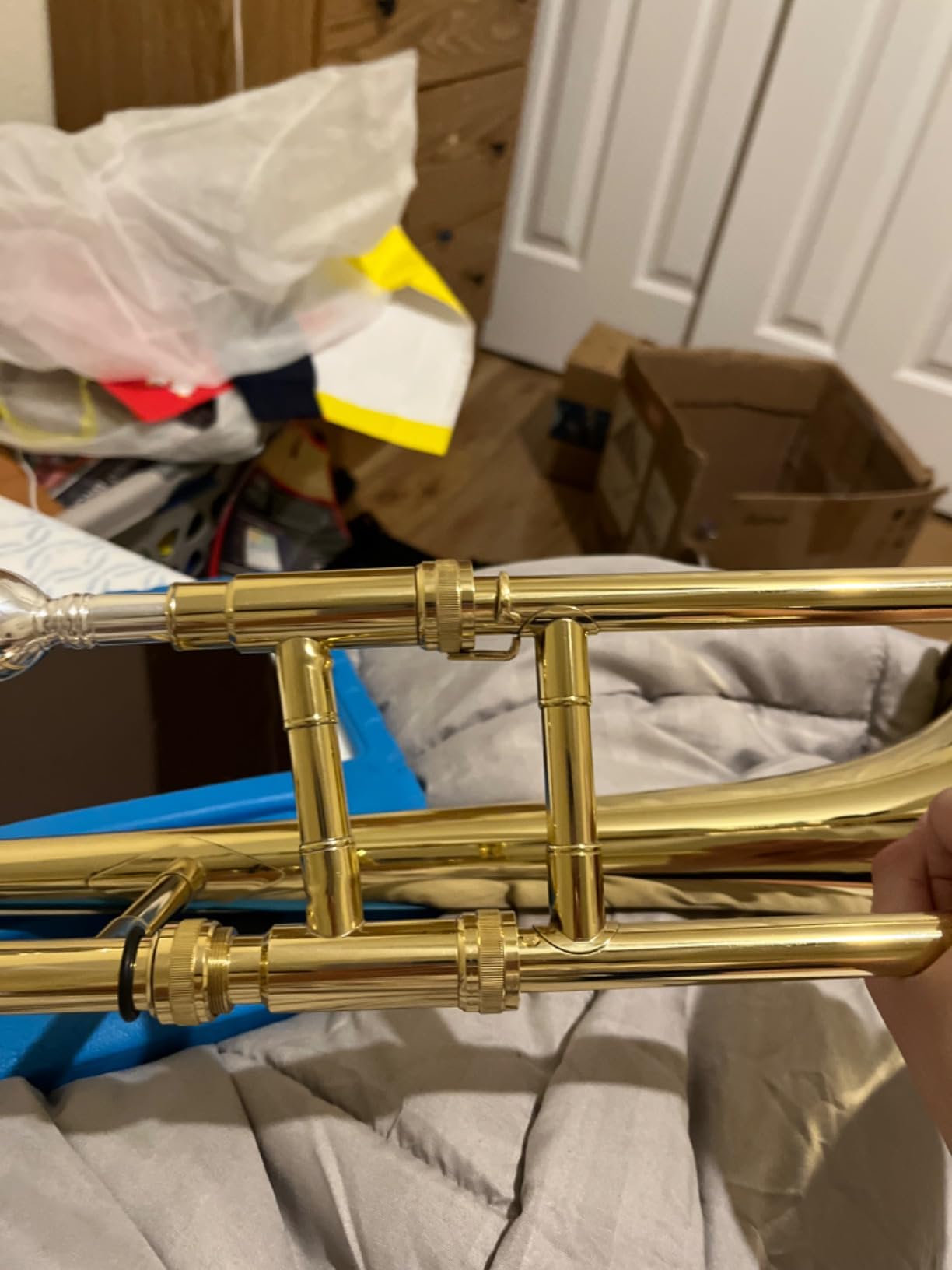 Costzon B Flat Tenor Slide Trombone Brass (Gold) - Student Beginner Trombone w/Case, Gloves, Mouthpiece customer photo 1