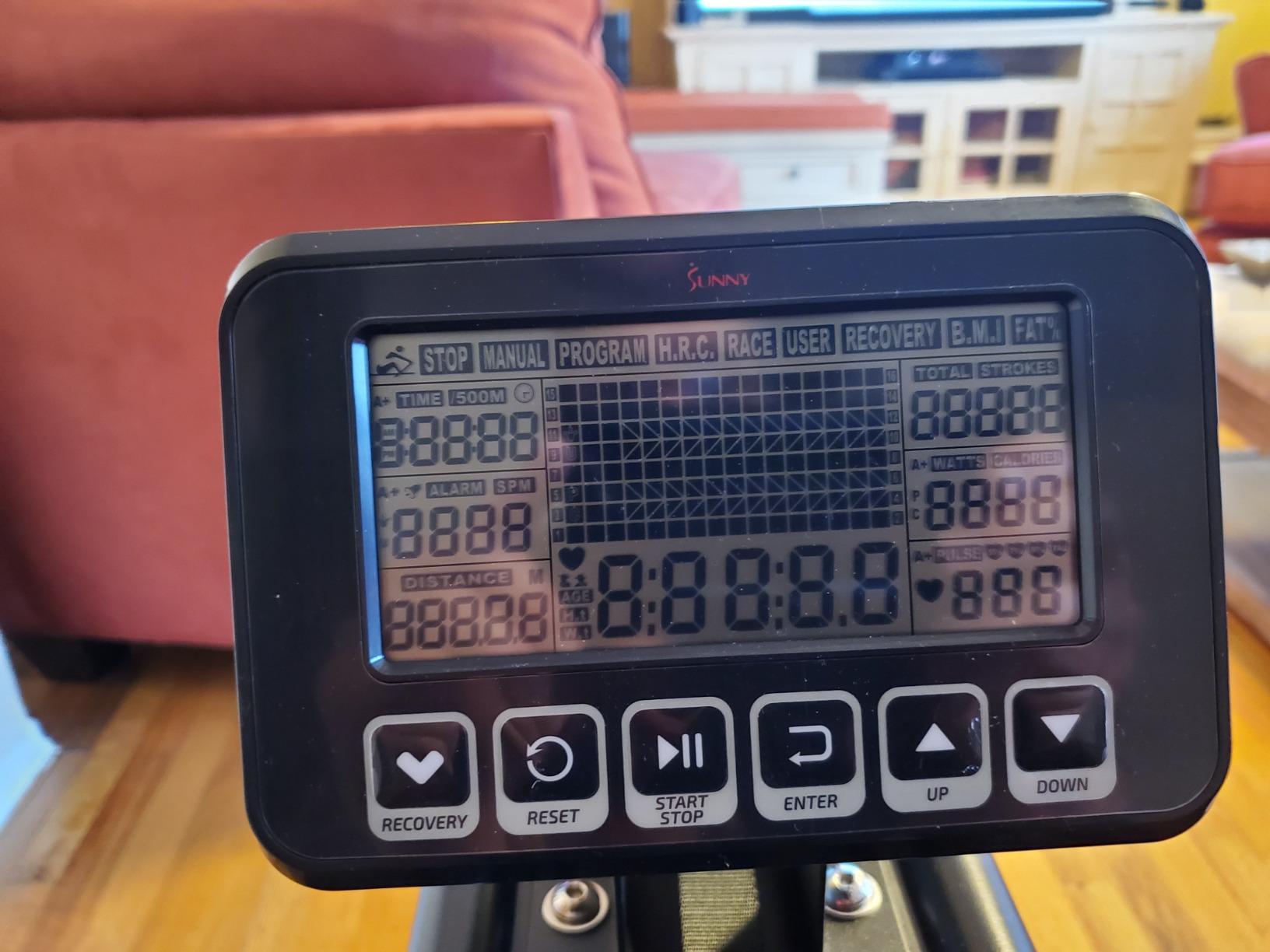 Sunny Health & Fitness Premium Water Rower w/Intensive Dynamic Real-Time Resistance, 300 LB Capacity Flip-able Rowing Machine for Home Training, Optional Free SunnyFit App Connection customer photo 2