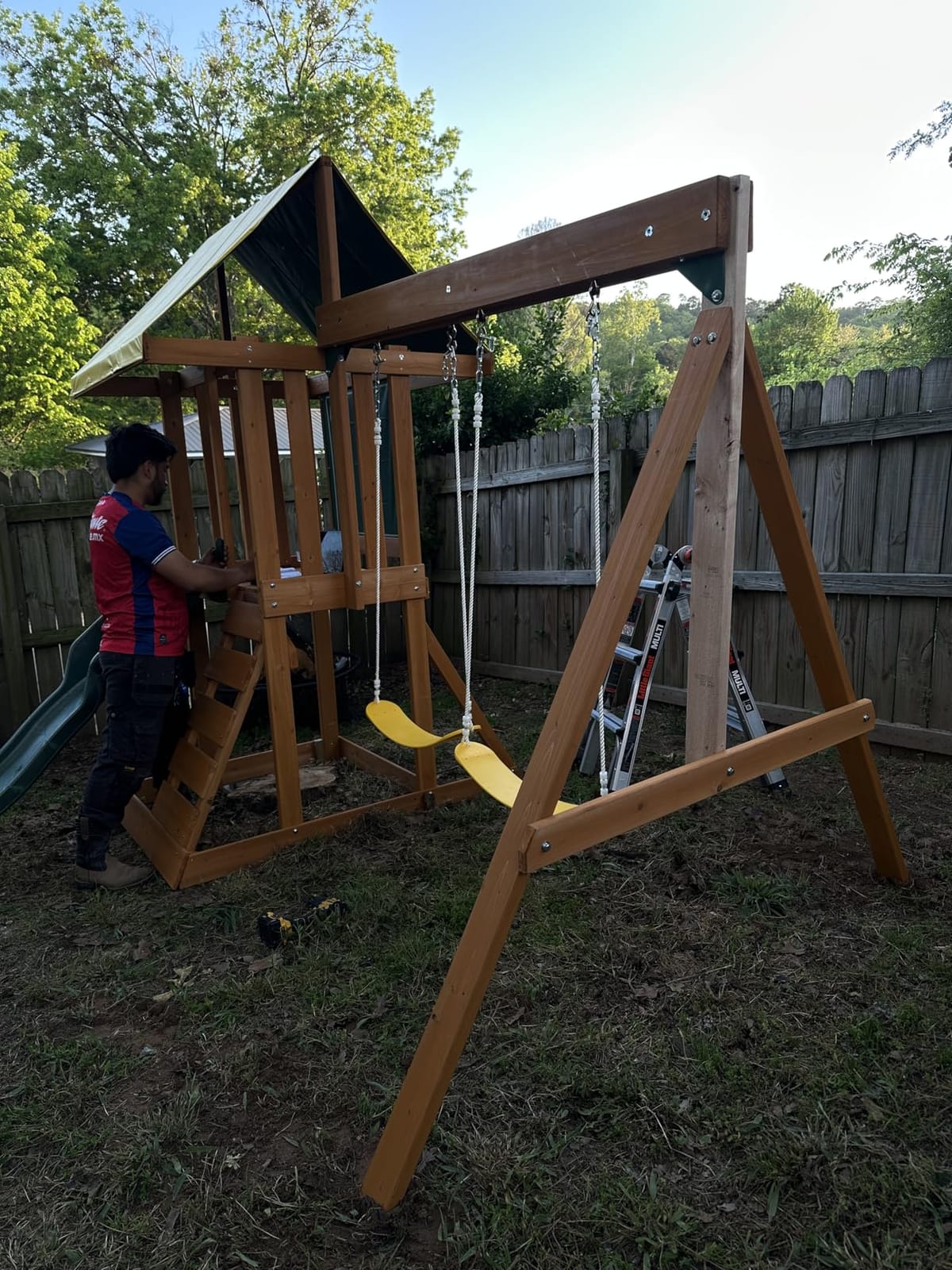KidKraft Appleton Wooden Swing Set, (Amazon Exclusive) customer photo 2