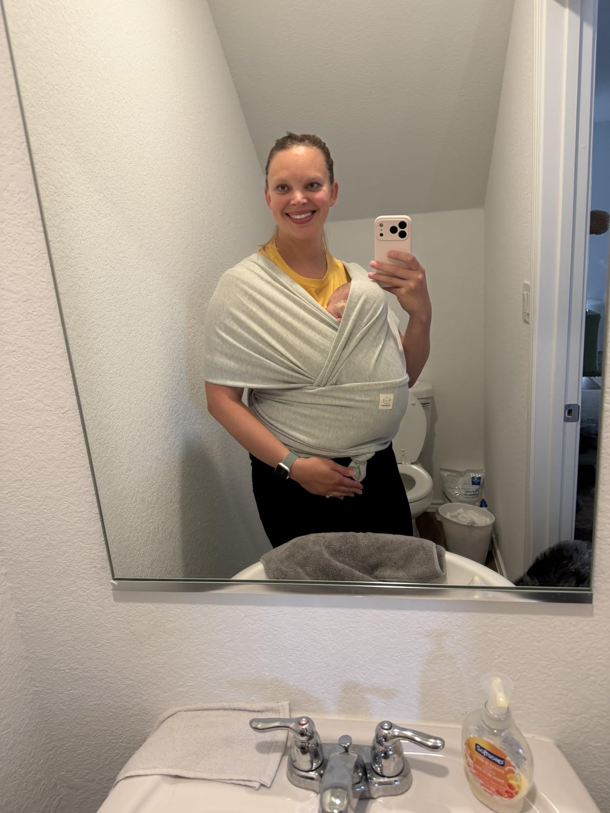 KeaBabies Baby Wrap Carrier, All in 1 Original Baby Carrier (Trendy Black) | Newborn to Toddler Sling, Easy to Wear, Hands Free Bonding, Lightweight, Breathable Infant Wraps customer photo 2