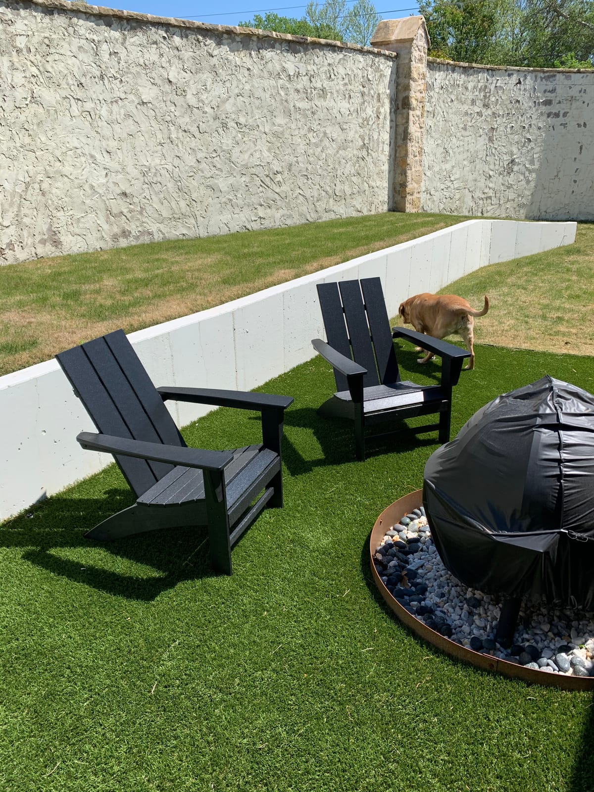 POLYWOOD Modern Adirondack Chair - All-Weather Outdoor Lawn Adirondack Chairs - HDPE, Fade-Resistant & Durable Outdoor Furniture - For Patio, Deck & Fire Pit Chairs - Black customer photo 2