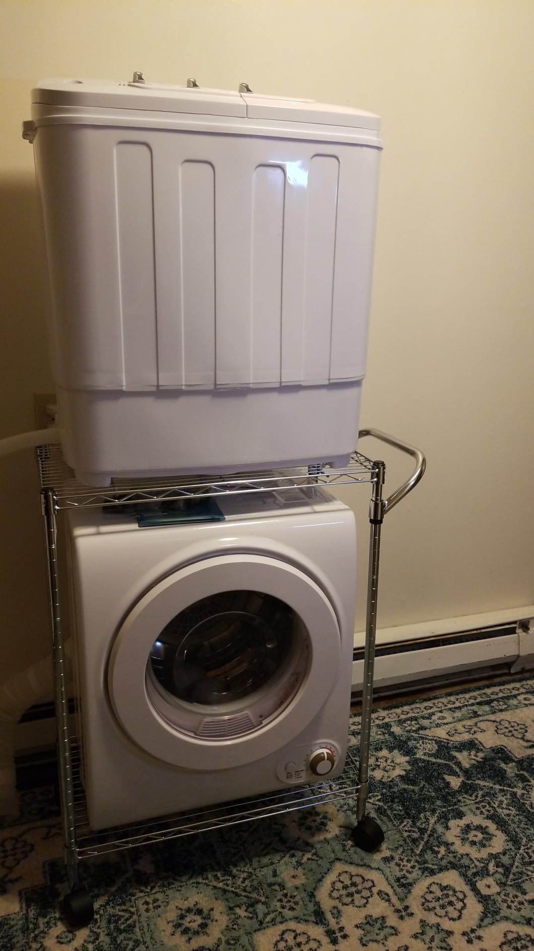 SUPER DEAL Compact Mini Twin Tub Washing Machine 13lbs Capacity Portable Washer Wash and Spin Cycle Combo, Built-in Gravity Drain for Camping, Apartments, Dorms, College, RV's and Small Spaces customer photo 2