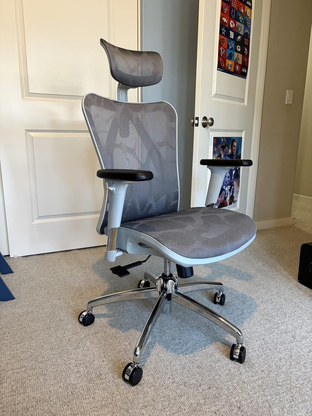 SIHOO M57 Ergonomic Office Chair, Mesh Back Desk Chair with 3D Armrests | Lumbar Support & Adjustable Headrest, Comfortable Computer Chair, Office Chair Hold 330 LBS, Home Office - Black customer photo 1