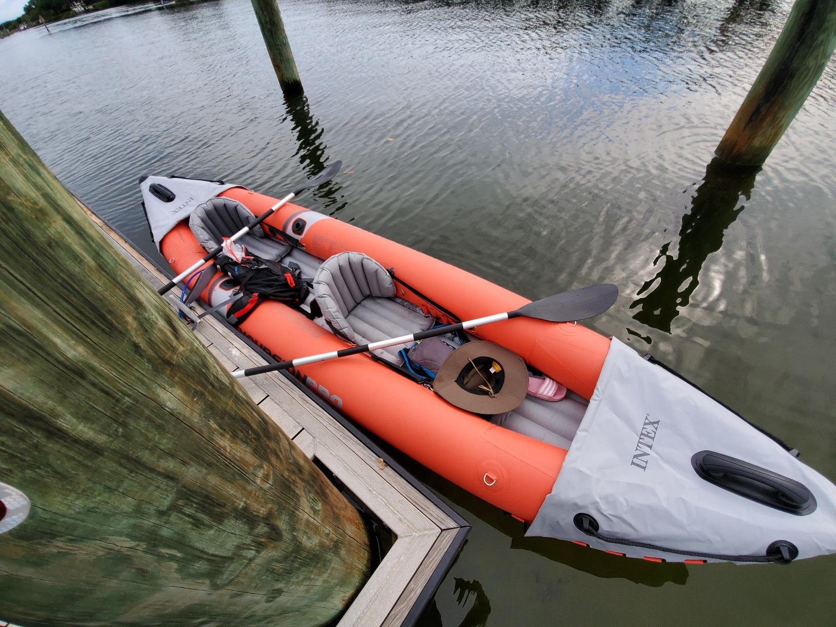 INTEX Excursion Pro K2 Inflatable Kayak 2-Person Set with Paddles & Pump | 68309EP - Portable Sit-on Tandem Kayak with Removable Skegs and Two Dry Bags for Gear, 12ft 9in x 3ft customer photo 1