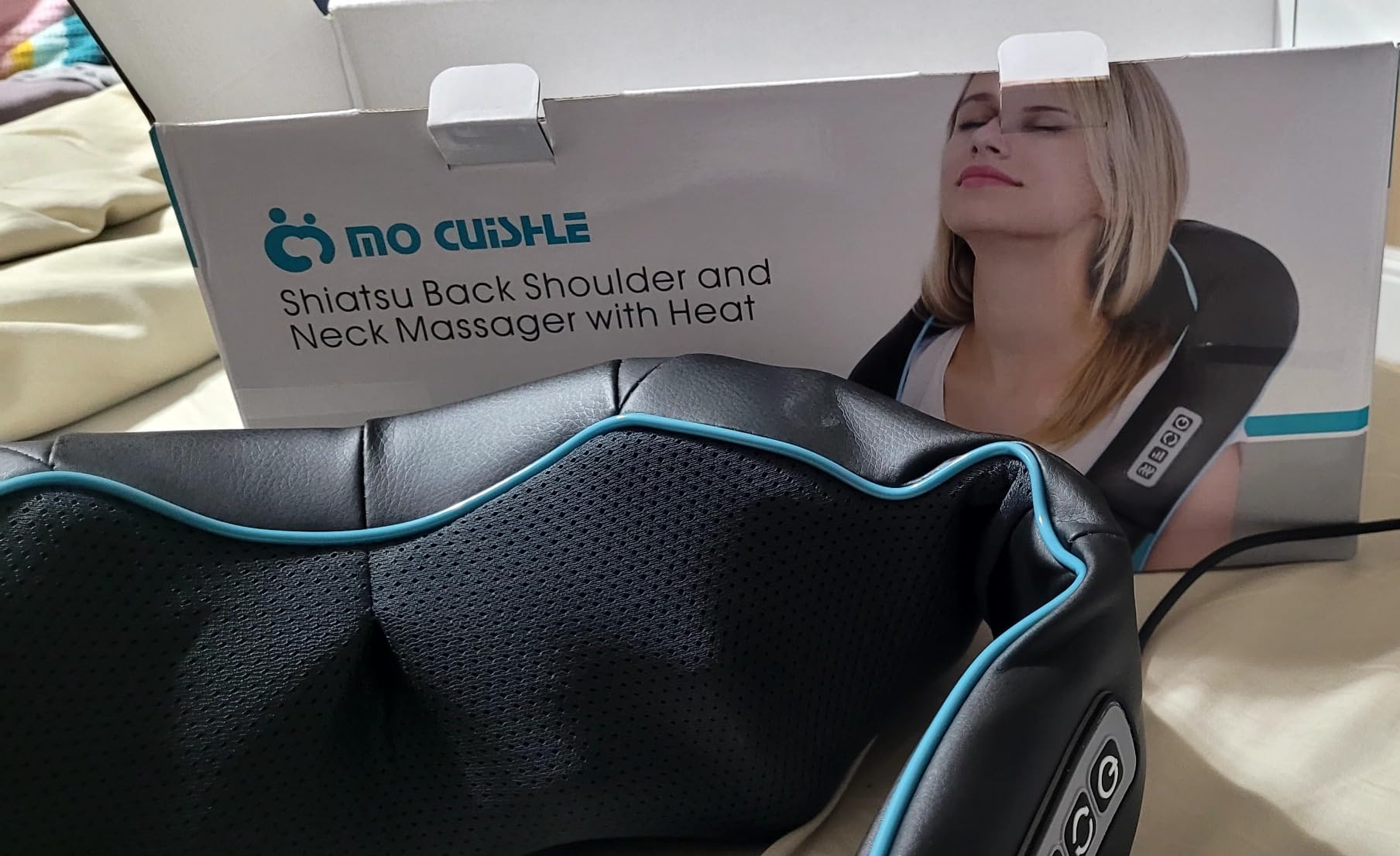 Mo Cuishle Women Men Gifts, Shiatsu Back Shoulder and Neck Massager with Heat, Electric Deep Tissue 4D Kneading Massage, Best Gifts for Mom Dad Wife Husband her Him, Christmas, Birthday (NOT Cordless) customer photo 1