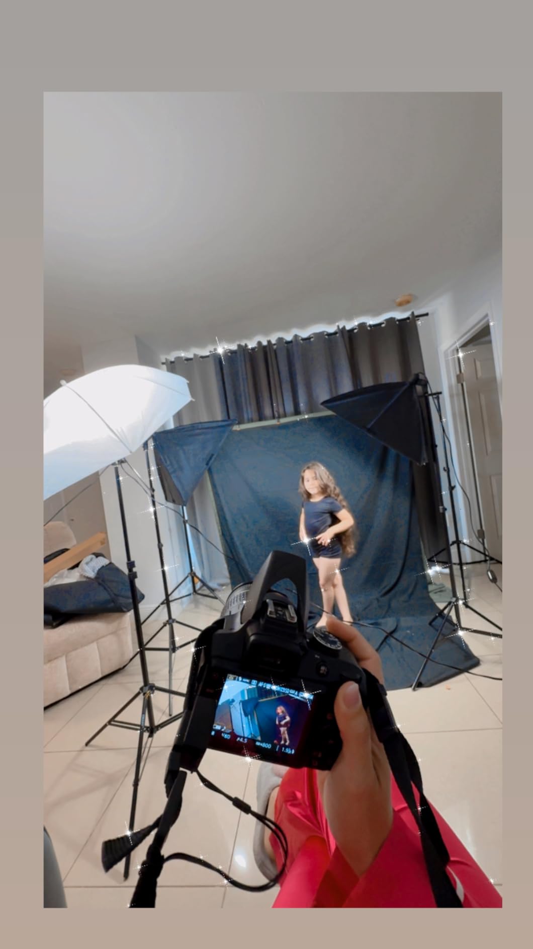 EMART Photography Lighting Kit with 8.5x10Ft Backdrop Stand,6x9FT Backdrops | Softbox Lighting Kit with 5500K 50W LED, Reflector, Umbrellas&Soft Box, Photo Studio Equipment for Portrait Video Shoot Vlog customer photo 2