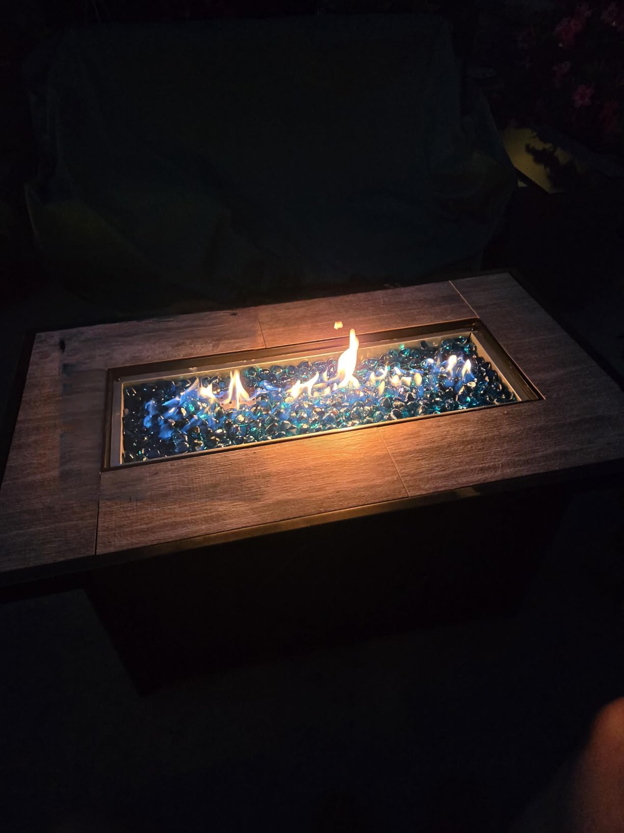 BALI OUTDOORS 42 inch Propane Fire Pit Patio Outdoor Fire Pit Table Large Black Firepits for Outside Rectangular | Outdoor Fire Pit Table Large Black Firepits for Outside Rectangular customer photo 2
