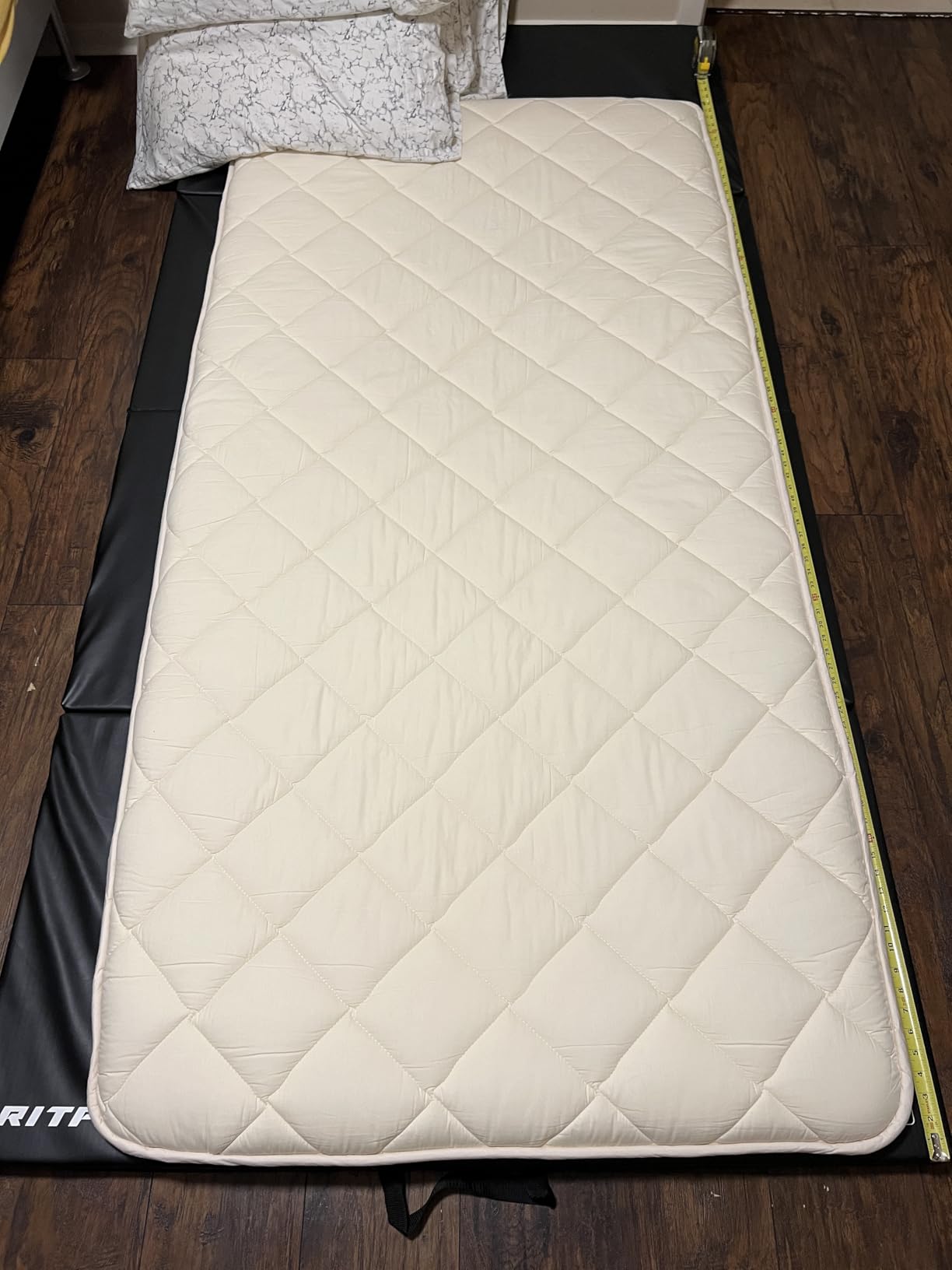 FULI Japanese Futon, Twin Size, White - Foldable Shikibuton Floor Bed | Medium Firm Quilted Cotton Sleeping Pad, Portable Roll-Up Japanese Floor Bed customer photo 2