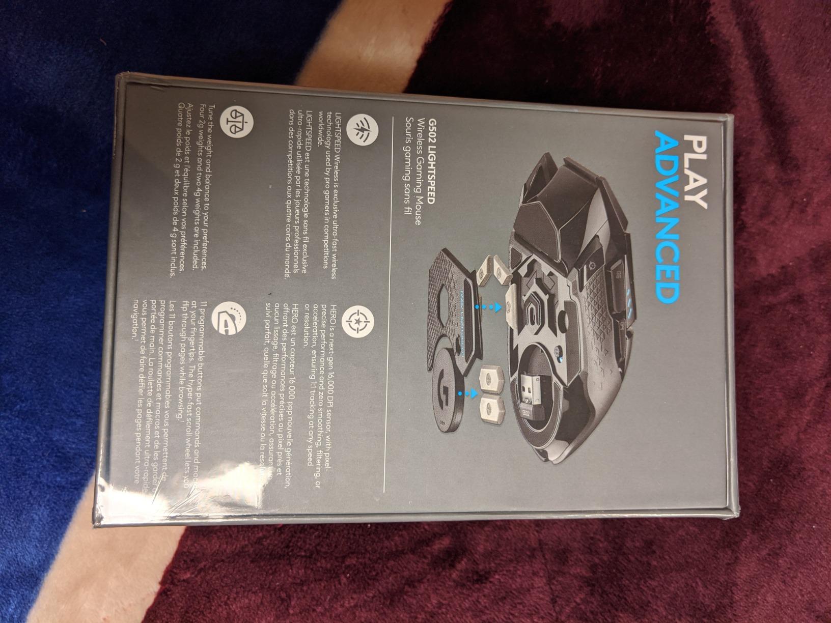 Logitech G502 Lightspeed Wireless Gaming Mouse with Hero 25K Sensor, PowerPlay Compatible, Tunable Weights and Lightsync RGB - Black customer photo 2