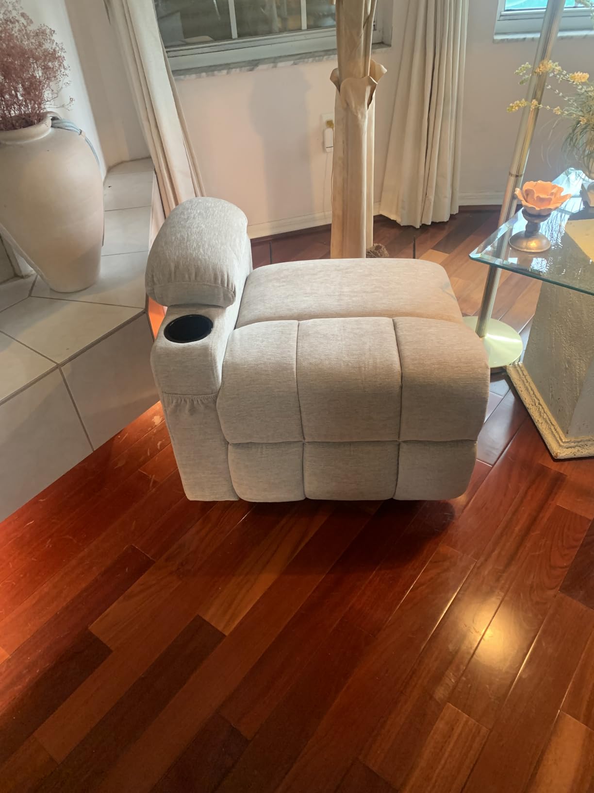 MCombo Power Lift Recliner Chair with Extended Footrest for Elderly People, Fabric 7287 (Brown, Medium) customer photo 2