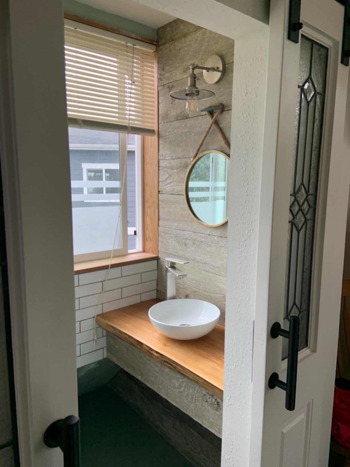 KRAUS Viva Round White Porcelain Ceramic Vessel Bathroom Sink, 13 in. D x 4 3/8 in. H, KCV-204GWH customer photo 2