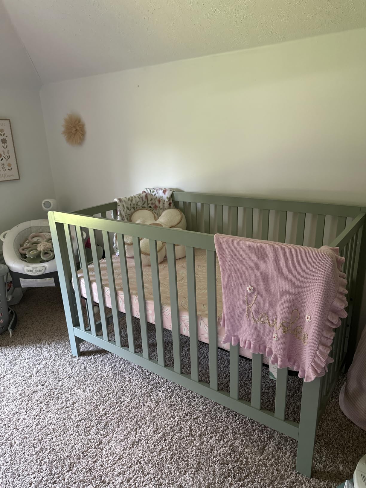 Carter's by DaVinci Colby 4-in-1 Convertible Crib - GREENGUARD Gold Certified Convertible Baby Crib to Toddler Bed, Daybed, Full-Size Bed - Wooden Baby Bed w/Four Adjustable Heights - Washed Natural customer photo 1