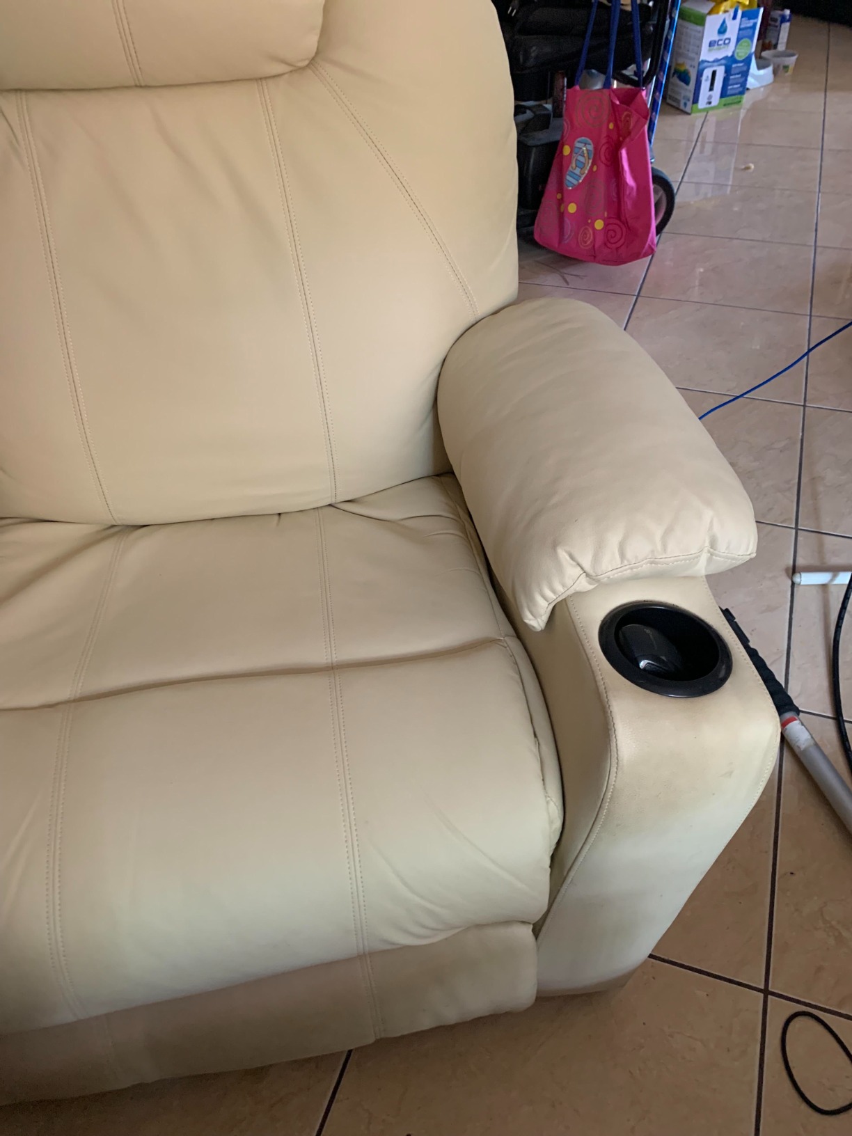 MCombo Electric Power Lift Recliner Chair Sofa with Massage and Heat for Elderly, 3 Positions, 2 Side Pockets, and Cup Holders, USB Ports, Faux Leather 7040 (Dark Brown, Medium) customer photo 1