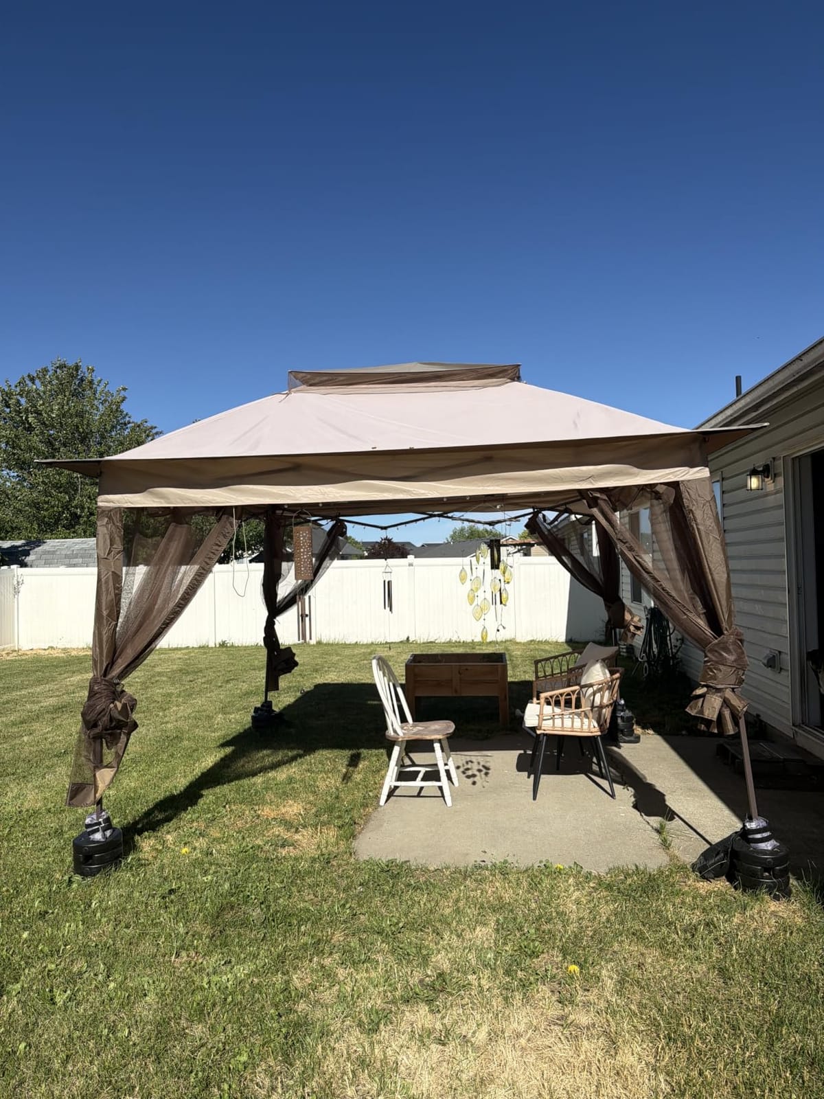 COOS BAY 11x11 Pop Up Gazebo with Mesh Netting, Instant Outdoor Canopy Tent, Water Resistant Shelter with UPF 50+ UV Protection, 121 Sq Ft Coverage, Beige customer photo 1