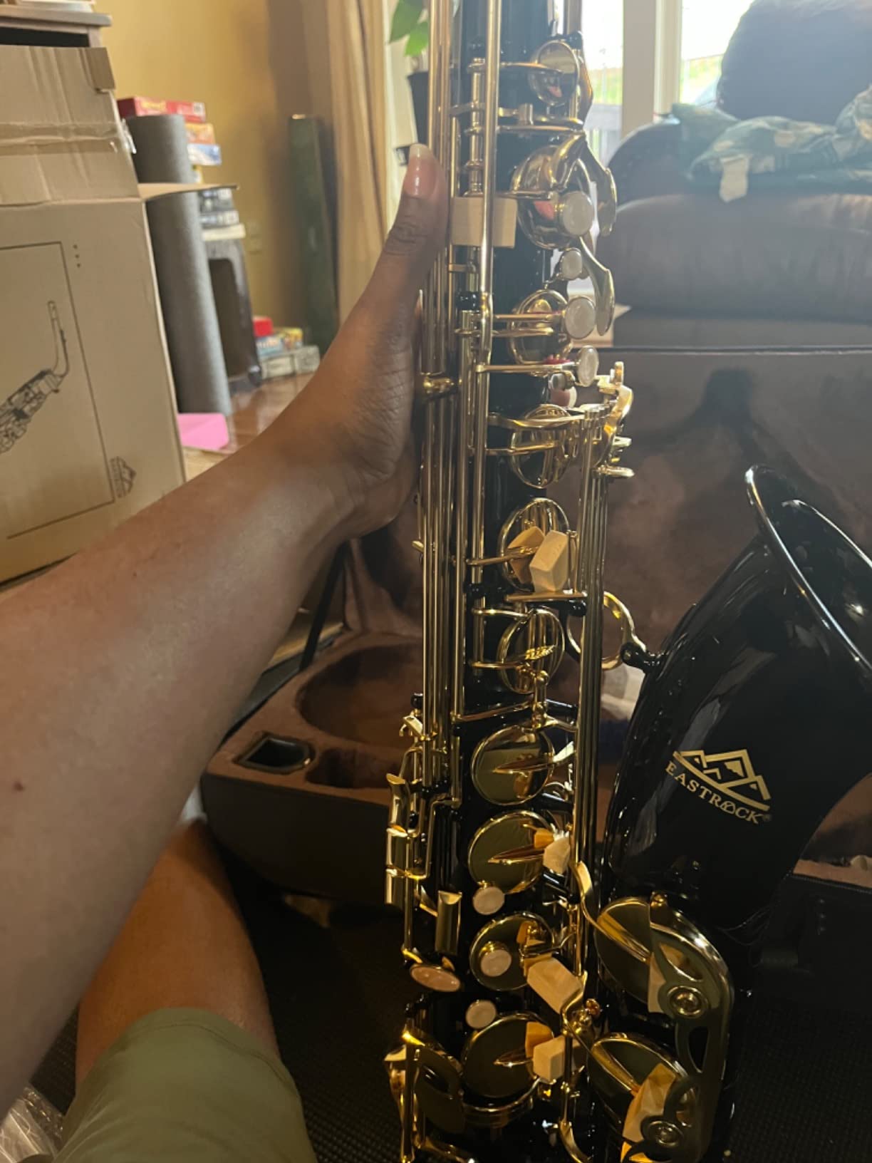 EASTROCK B Flat Tenor Saxophone Golden for Beginners Students Musicians customer photo 2