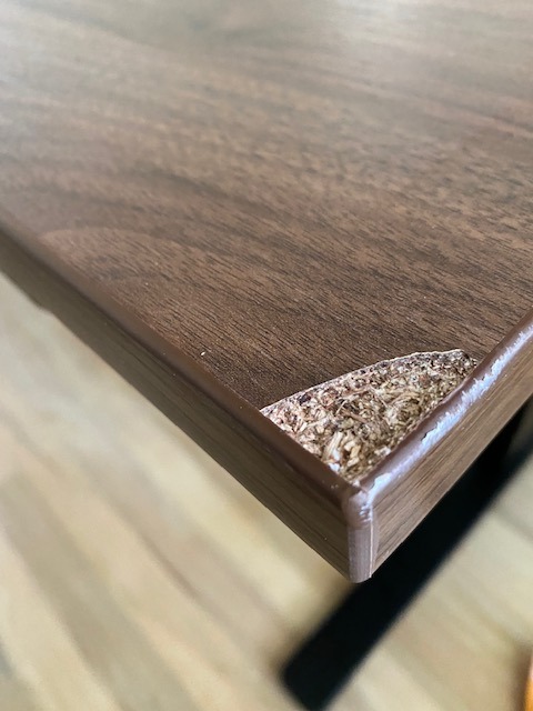 V3 2-Leg Walnut Laminate Wood Standing Desk - Adjustable Height, Advanced 1-Touch Memory Keypad, Under Desk Cable Management, Wire Grommets & Rocker Board (Black C-Frame, 48 x 30 inch) customer photo 1