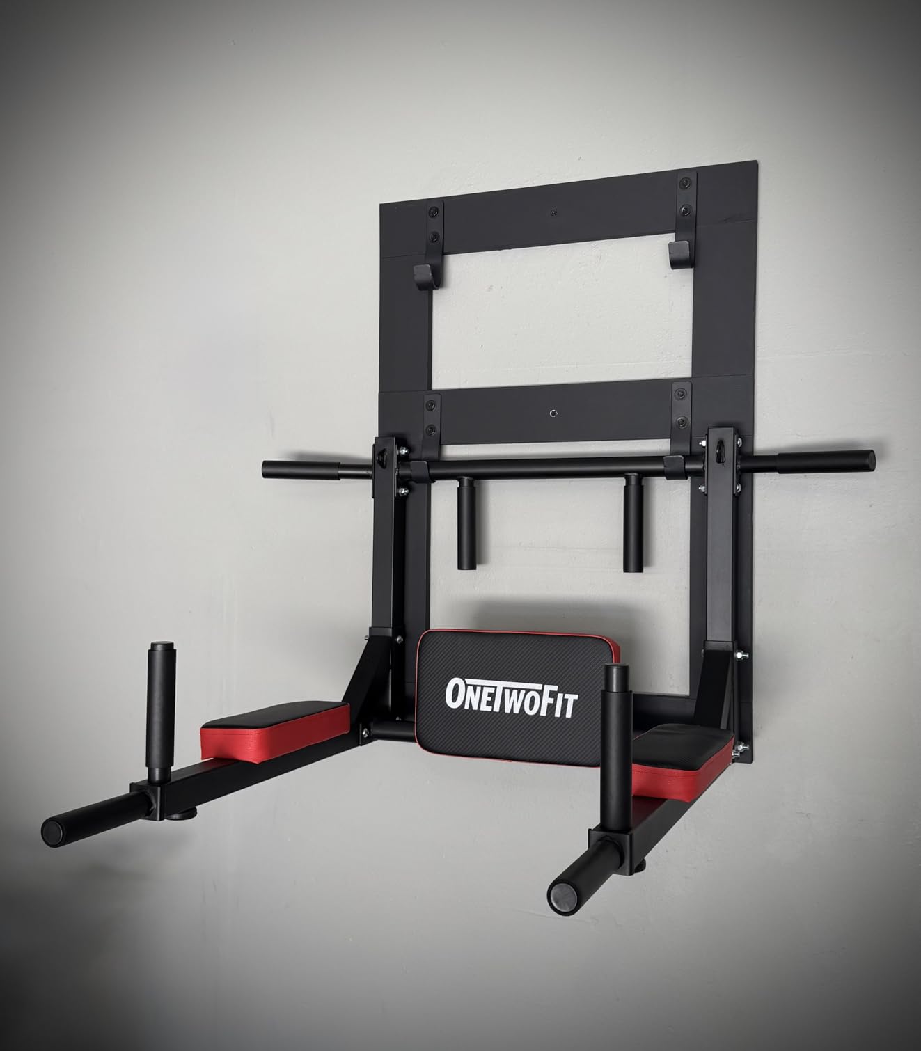 OneTwoFit Multifunctional Wall Mounted Pull Up Bar Chin Up bar Dip Station for Indoor Home Gym Workout, Power Tower Set Training Equipment Fitness Dip Stand Supports to 440 Lbs customer photo 1