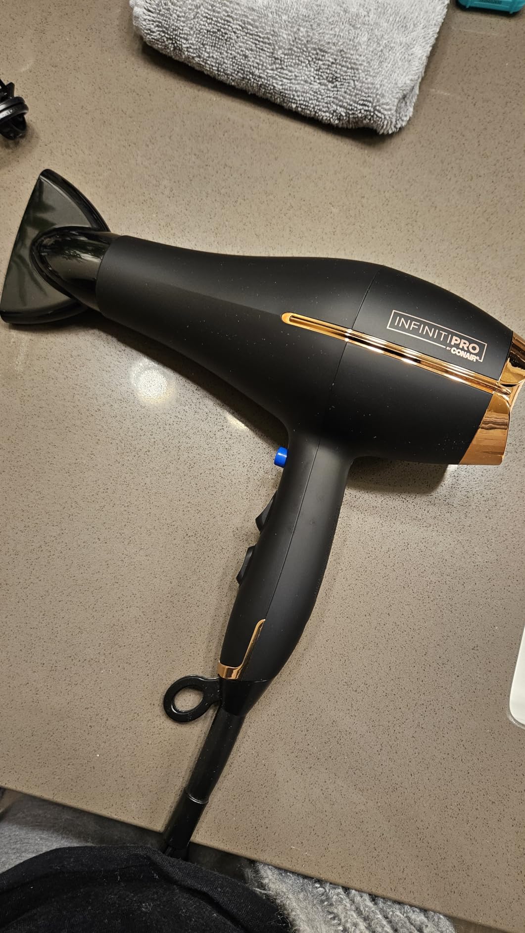 Conair InfinitiPRO Hair Dryer with Diffuser & Concentrator, 1875W, Black customer photo 2