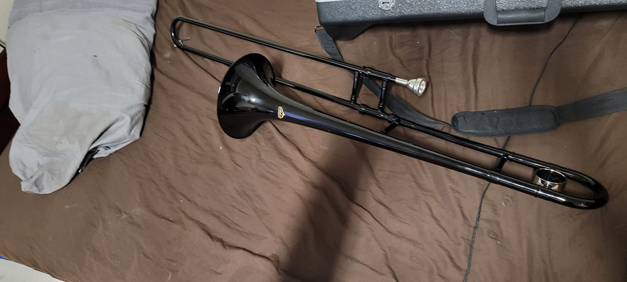 EASTROCK Bb Tenor Slide Trombone, B Flat Brass Plated Trombone Instrument for Beginners Students customer photo 1